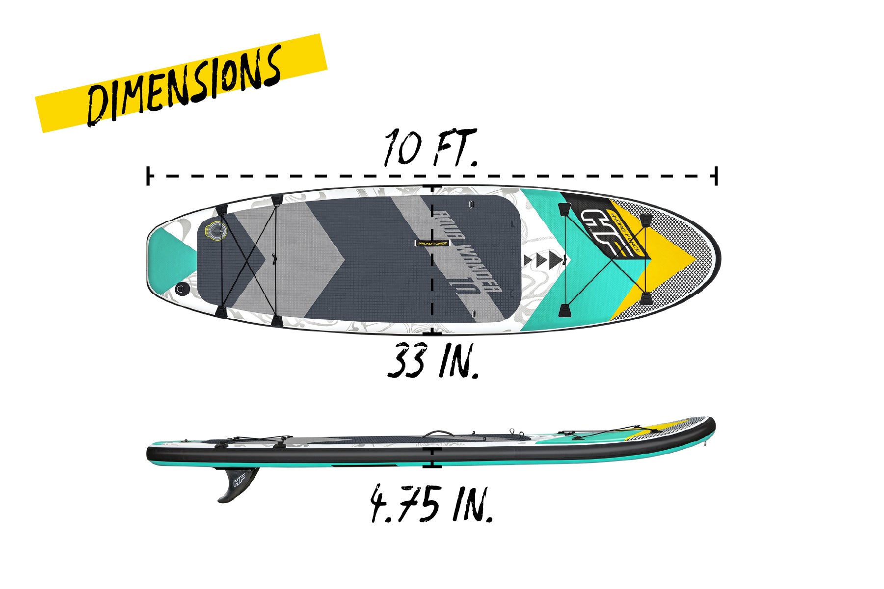 Hydro-Force 10ft Inflatable Paddle Board/ Kayak Set - Aqua Wander