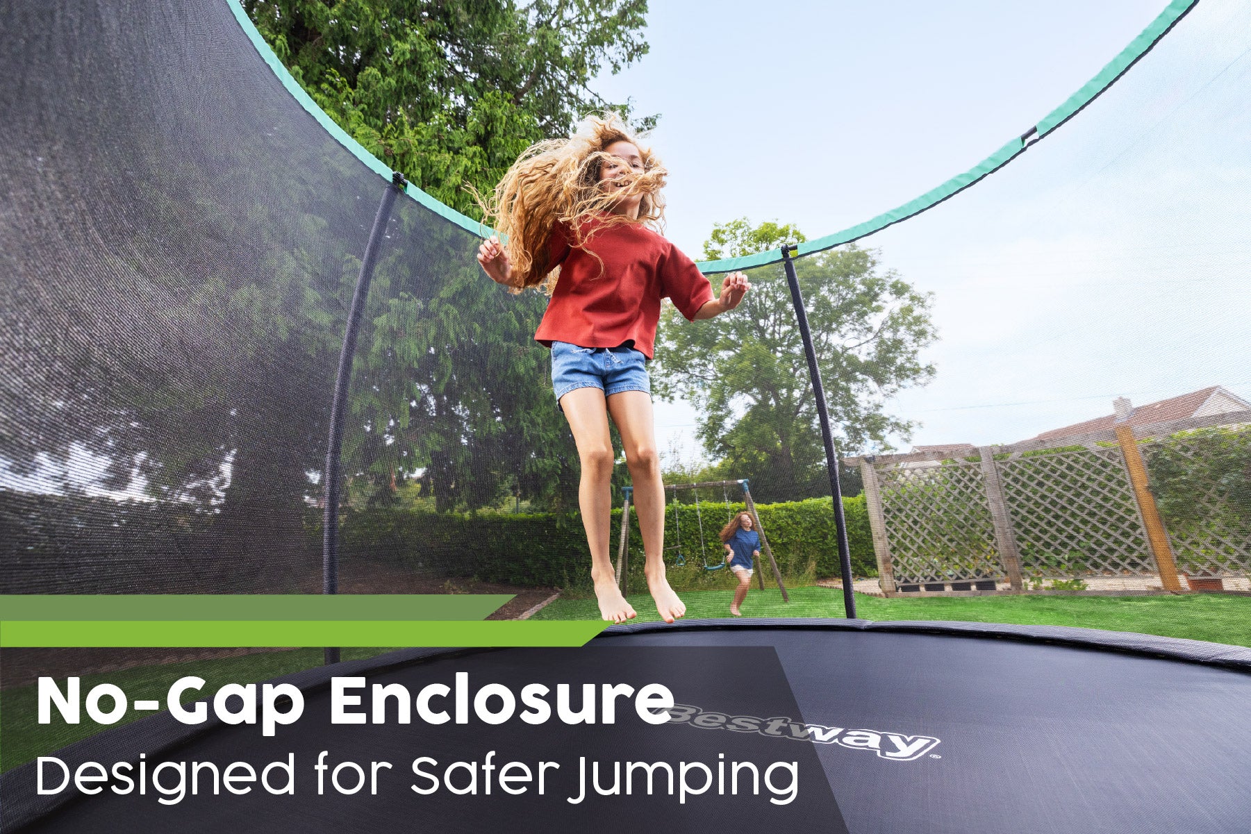 10ft trampoline with no gap enclosure for safe jumping