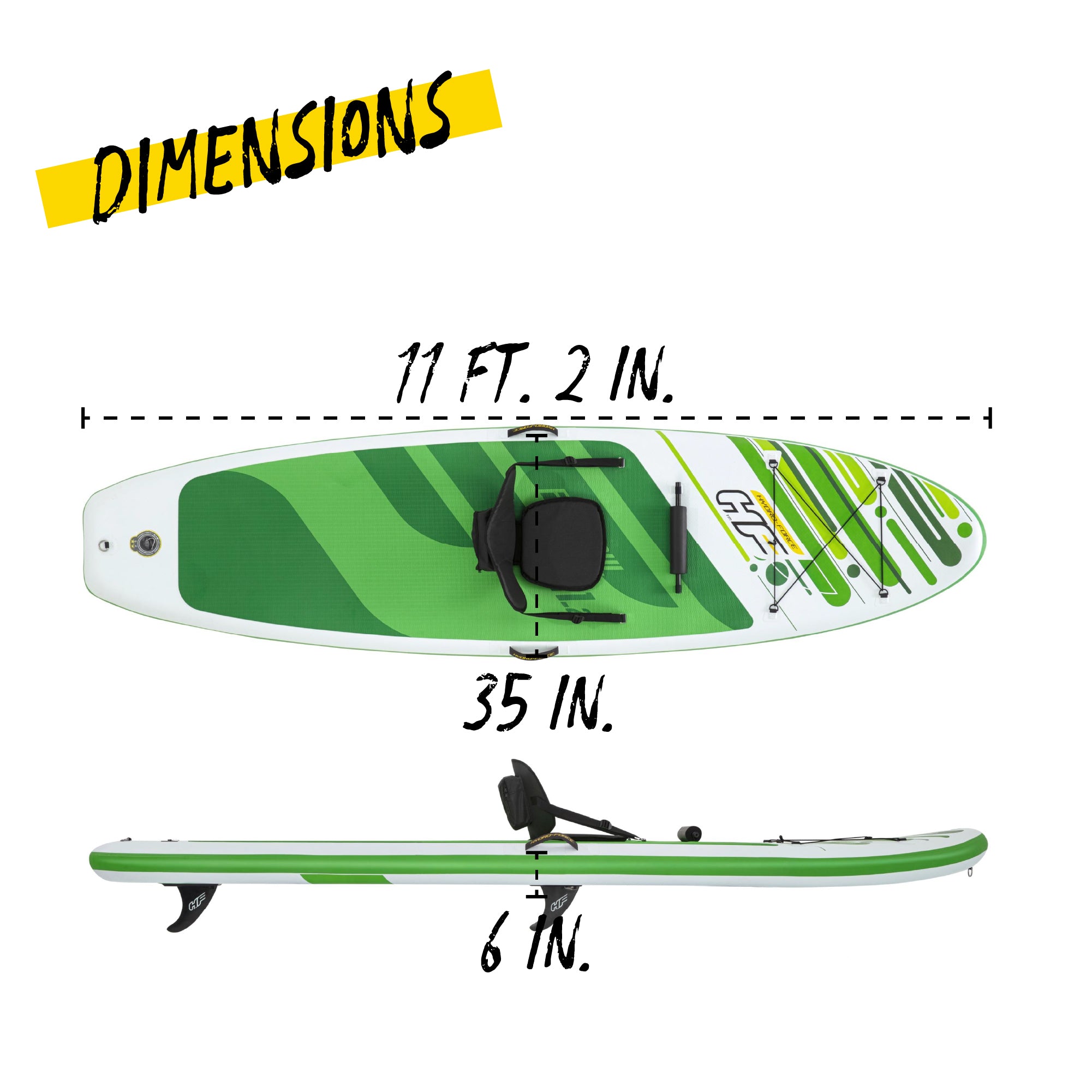 Hydro-Force 11ft 2" Inflatable Paddle Board/Kayak Set - Freesoul Tech - Outlet