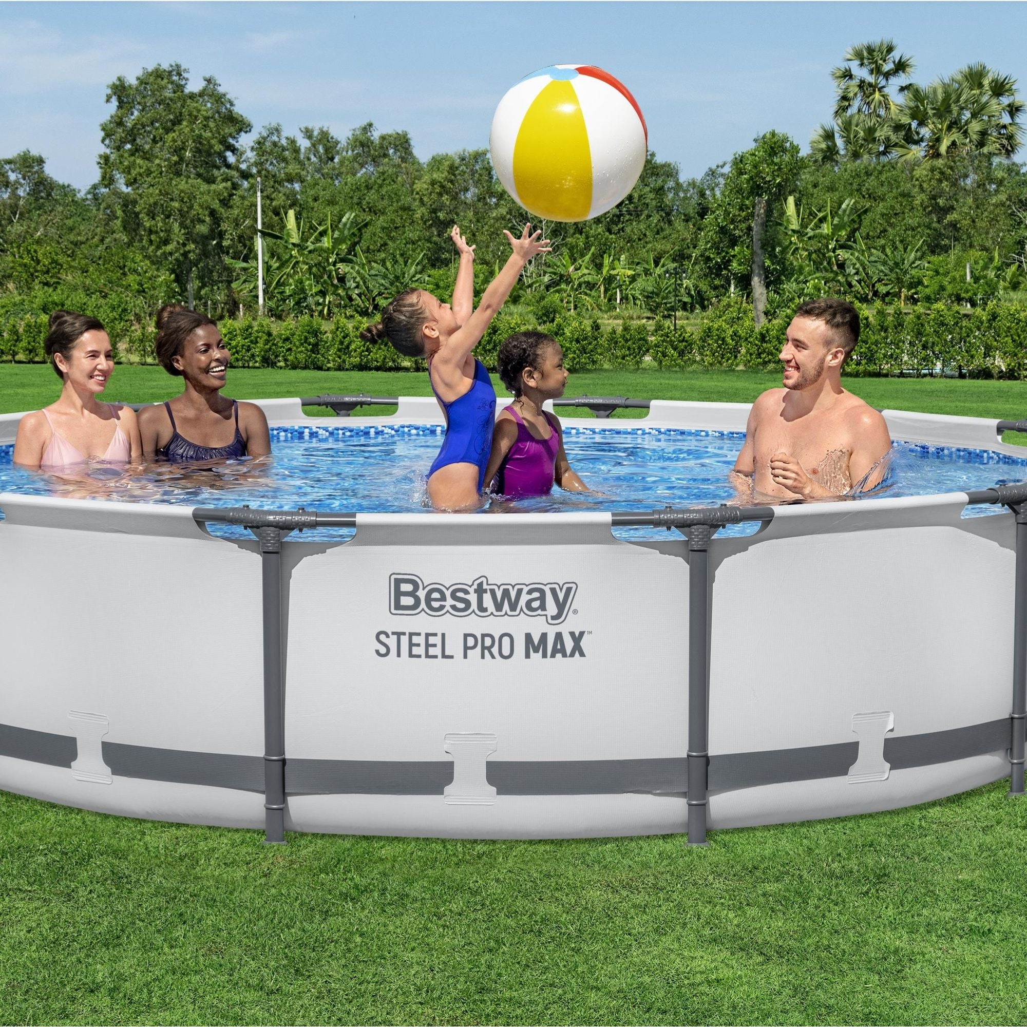 round above ground pool set