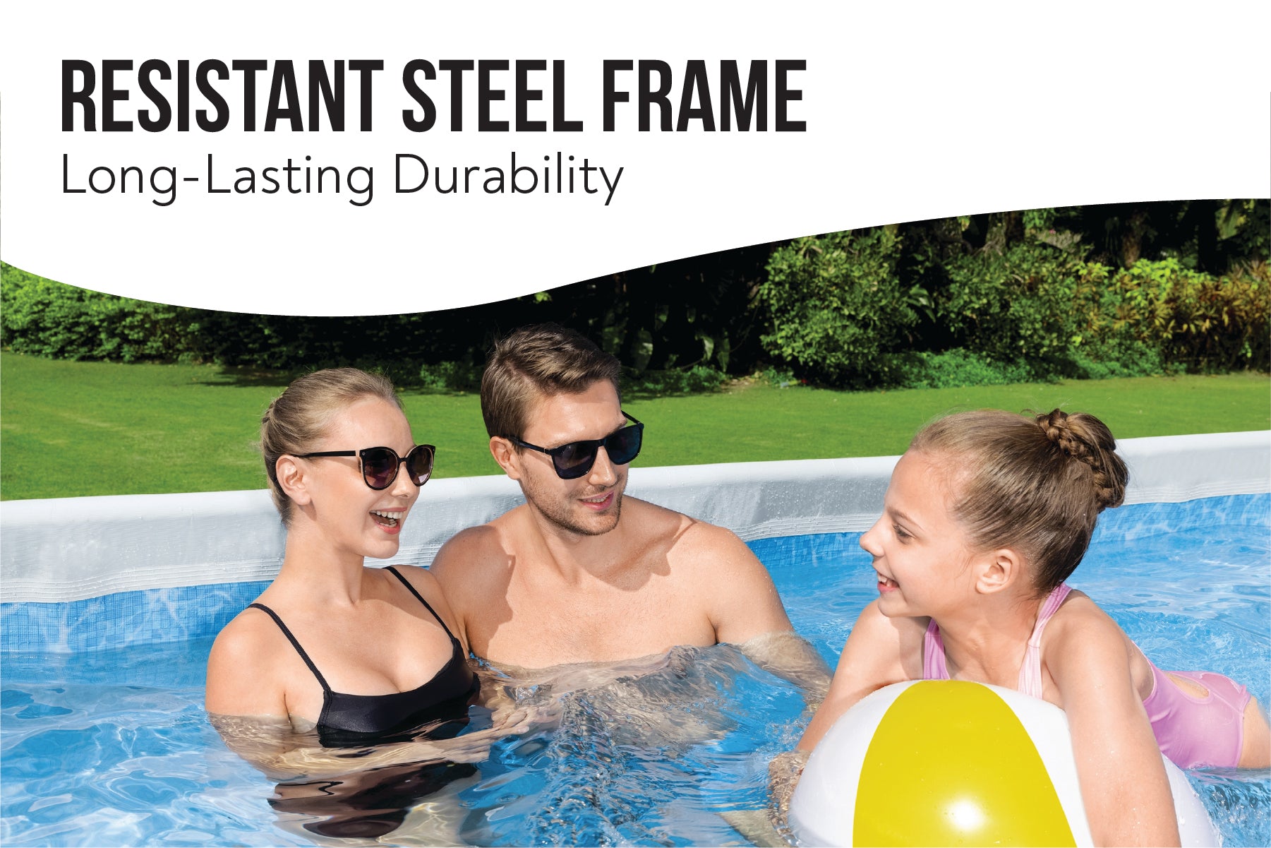 13.6ft x 6.7ft x 48in Dark Grey Rectangle Power Steel Above Ground Pool Set
