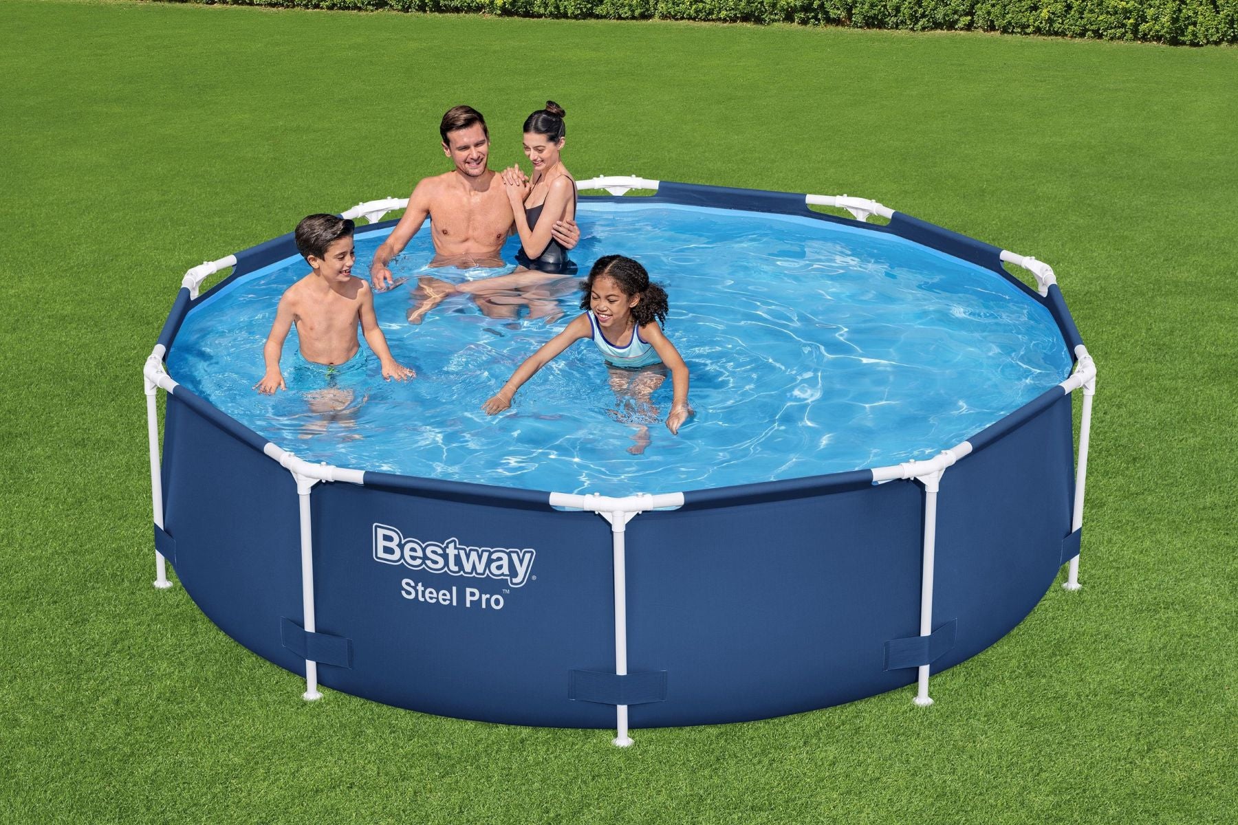10ft x 30in Navy Round Steel Pro Above Ground Pool Set - Outlet