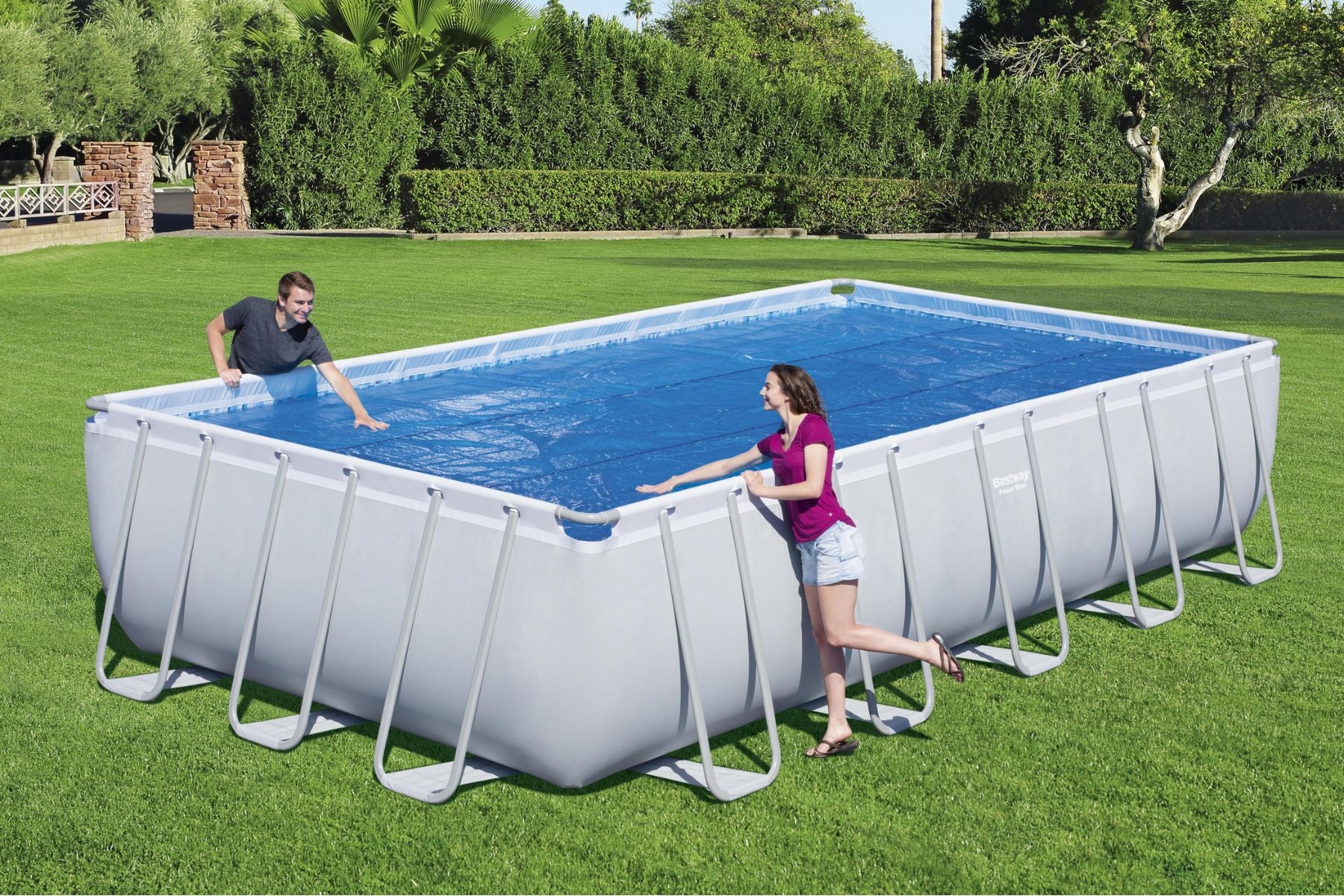 24ft Solar Pool Cover for Power Steel Above Ground Pools