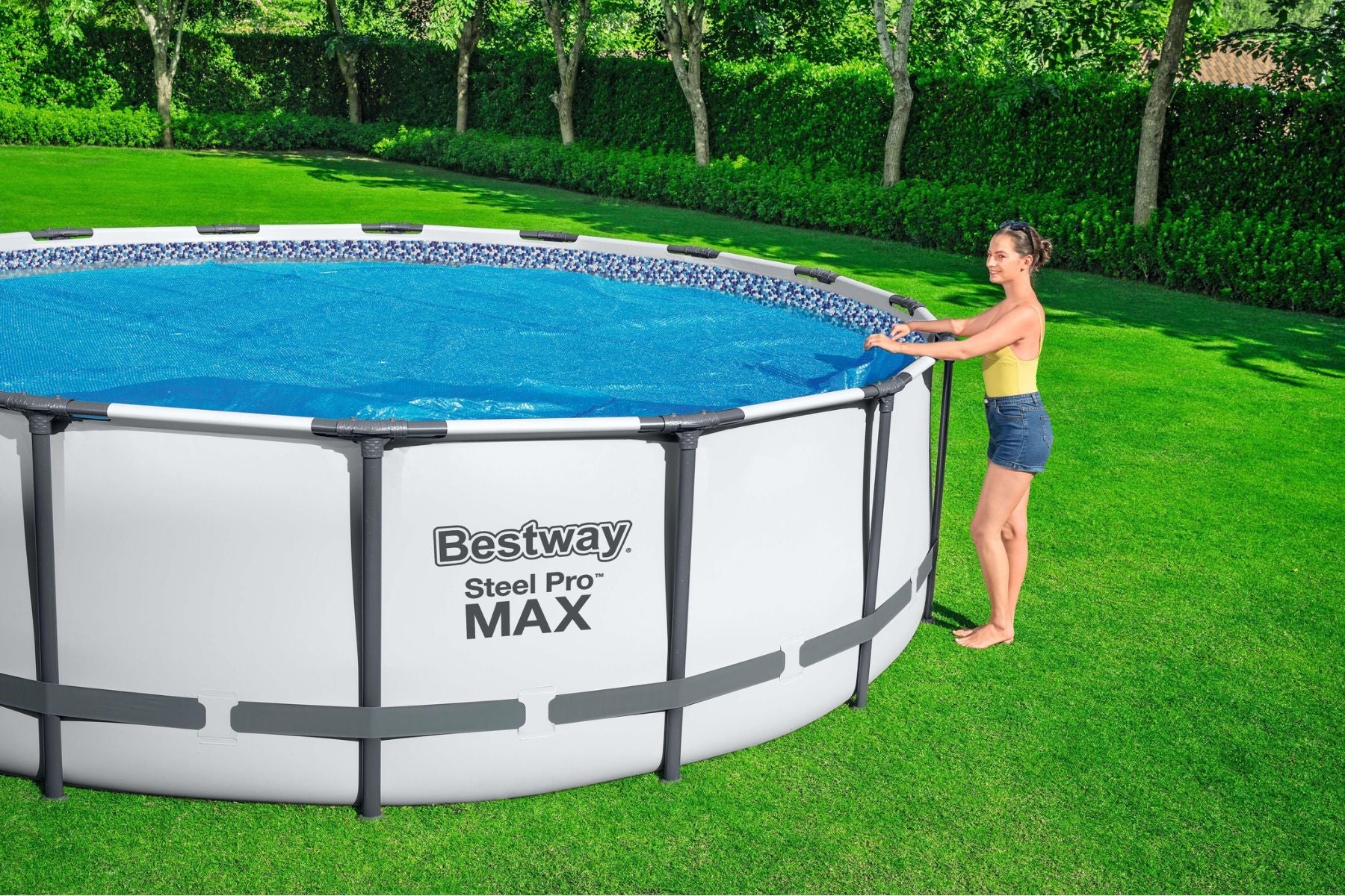 14/15ft Solar Pool Cover for Steel Pro Max Above Ground Pool