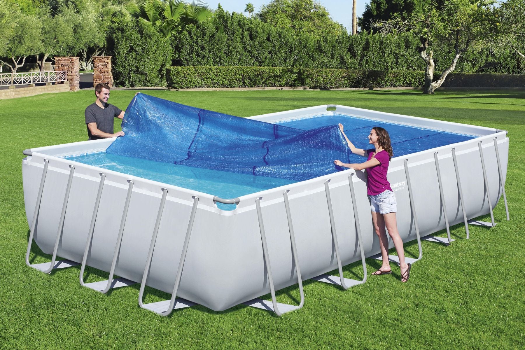 24ft Solar Pool Cover for Power Steel Above Ground Pools