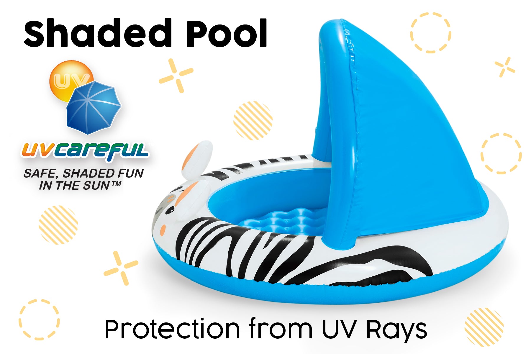 Safari Sun Shaded Inflatable Paddling Pool