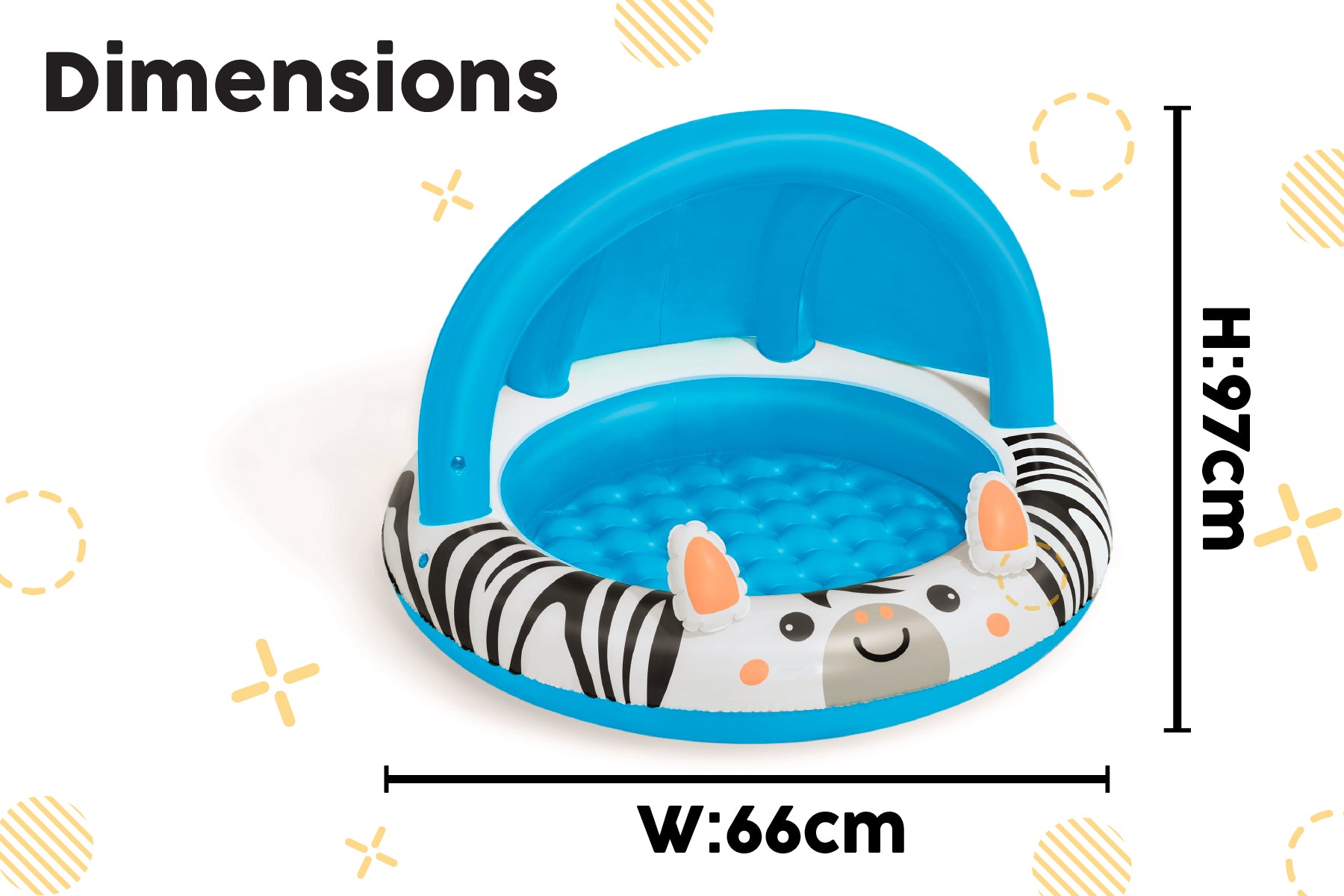 Safari Sun Shaded Inflatable Paddling Pool