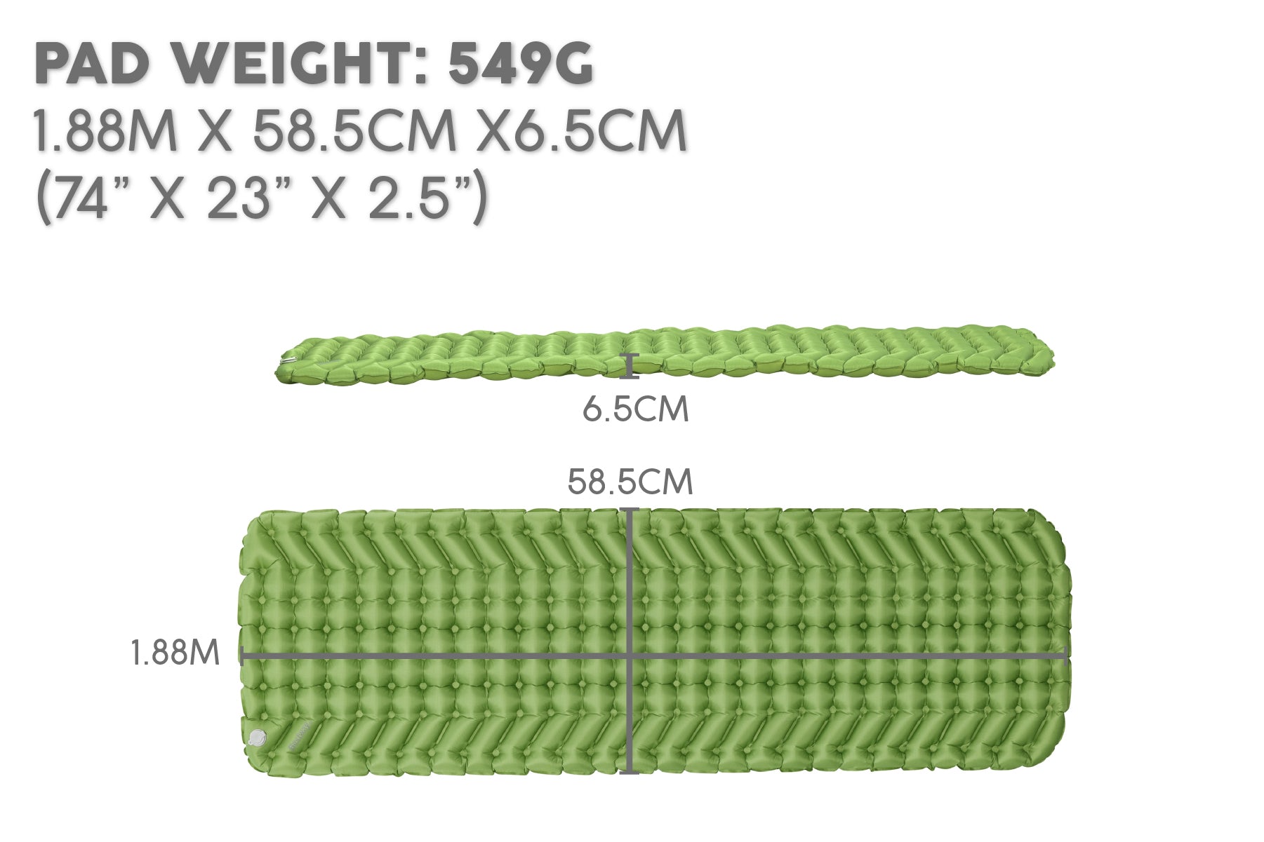 Wanderlite Compact Inflatable Air Sleeping Pad - Regular