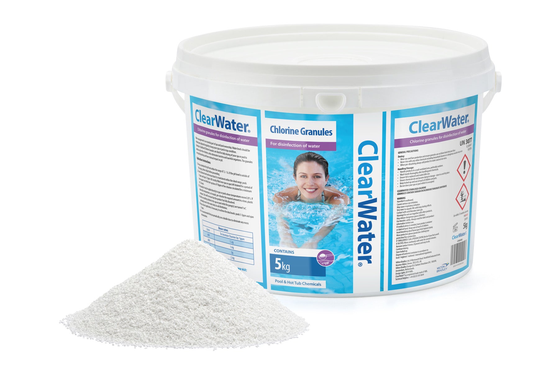 pool chlorine granules tub