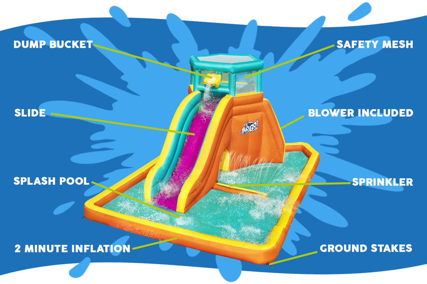 H2OGO Bestway inflatable water park features