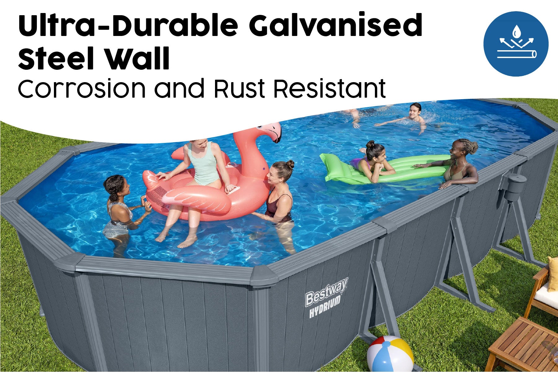 galvanised steel wall pool 24ft