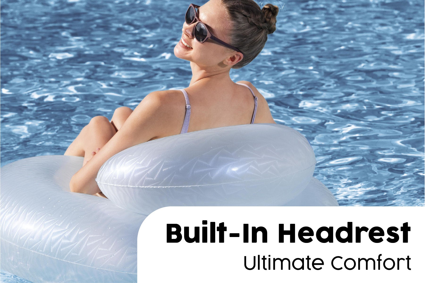 pool floatie with headrest