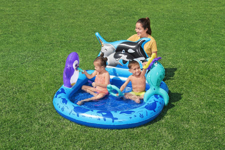 Polar Pals Kids Inflatable Paddling Pool with Play Center