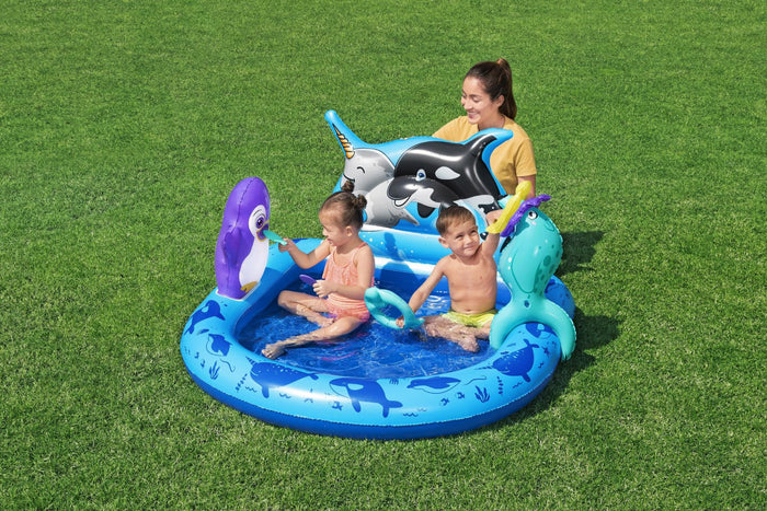 Polar Pals Kids Inflatable Paddling Pool with Play Center
