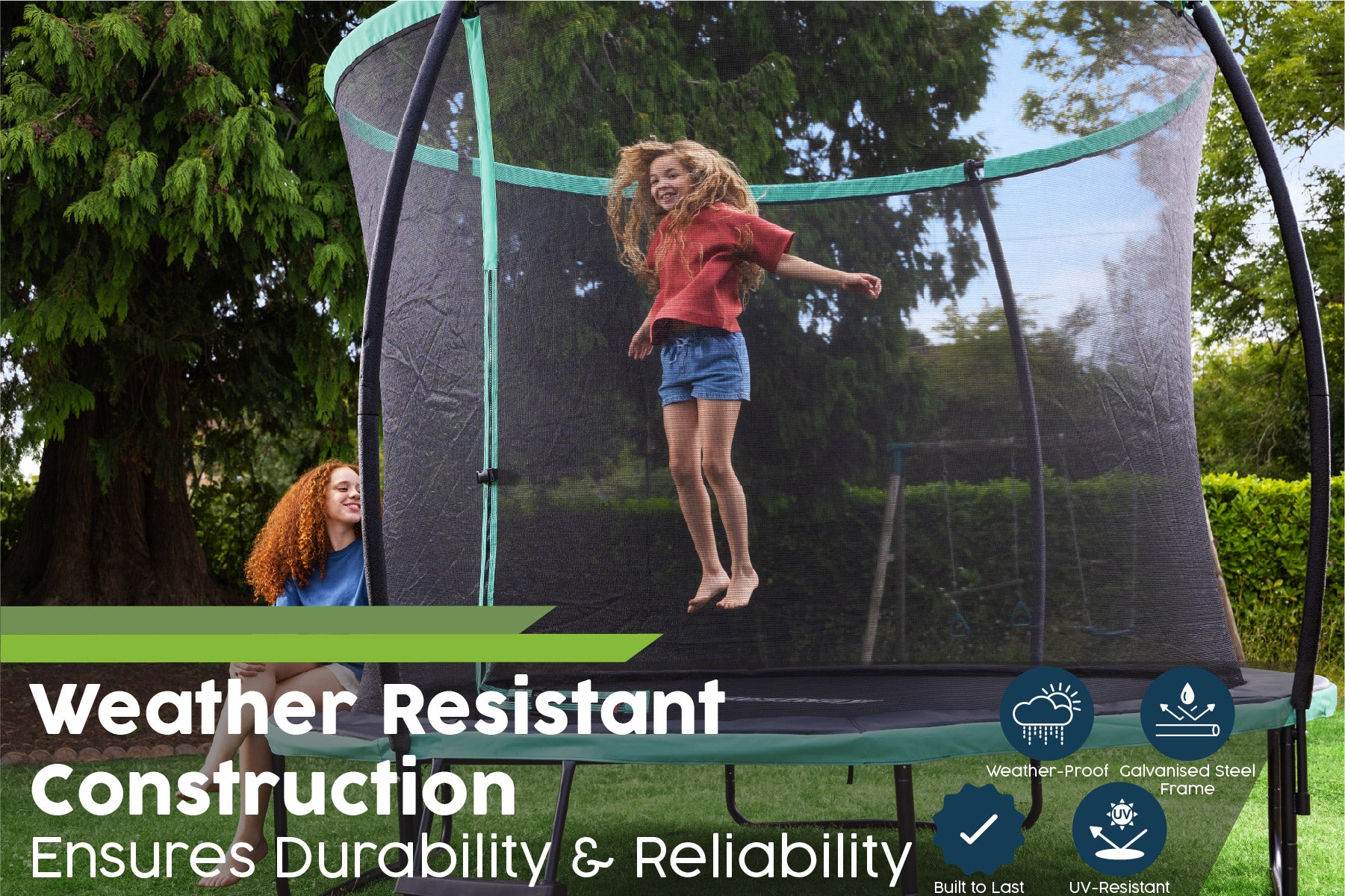 weather resistant trampoline for kids