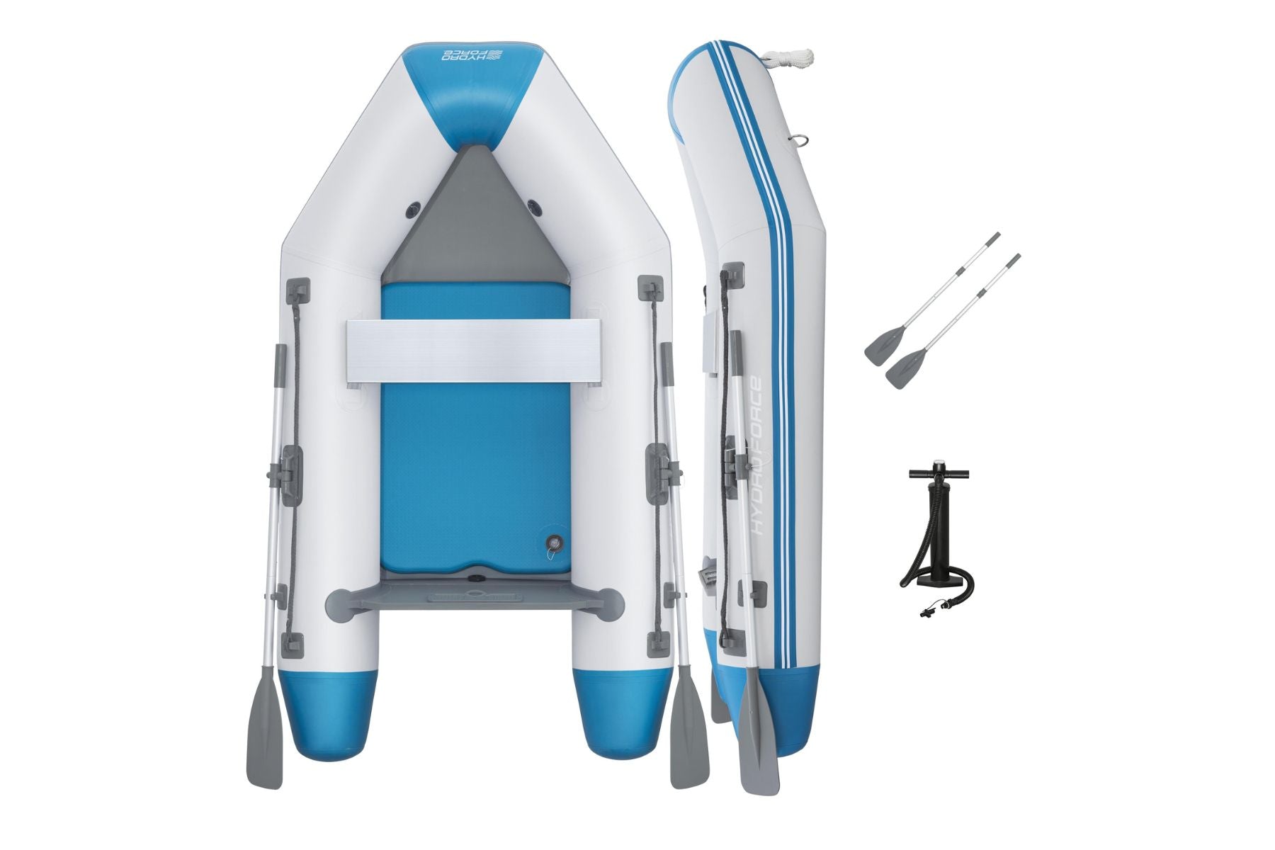 inflatable boat with oars