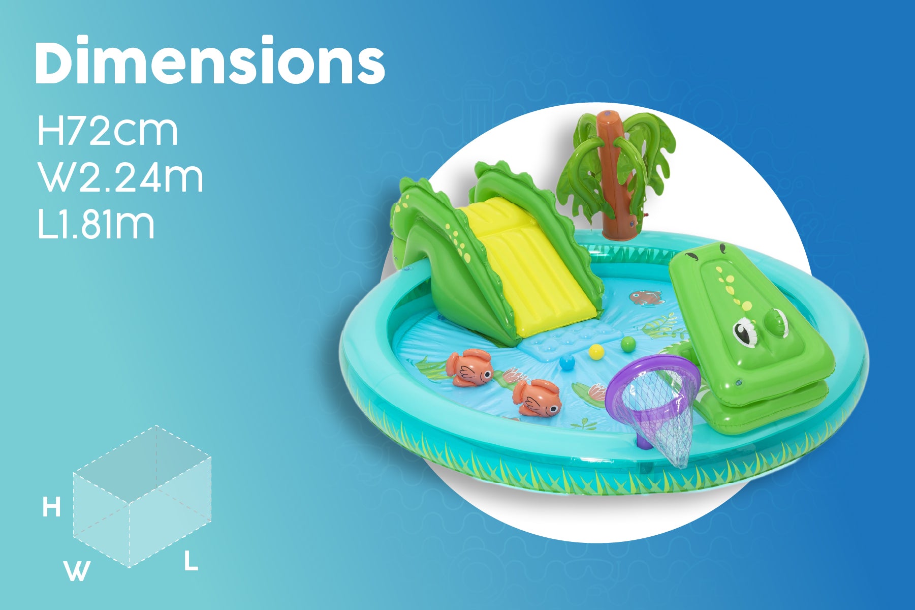 Crocodile Cove Inflatable Paddling Pool with Play Centre