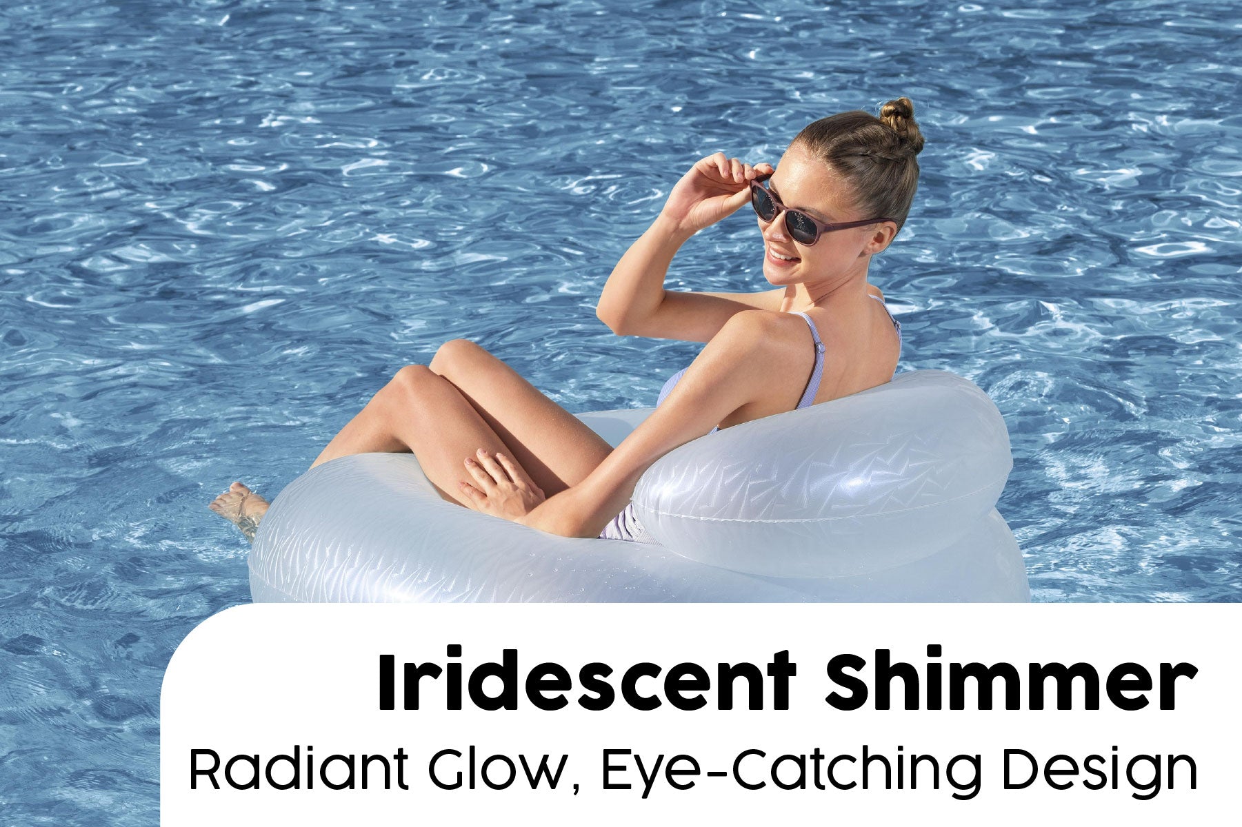 iridescent shimmer inflatable pool float