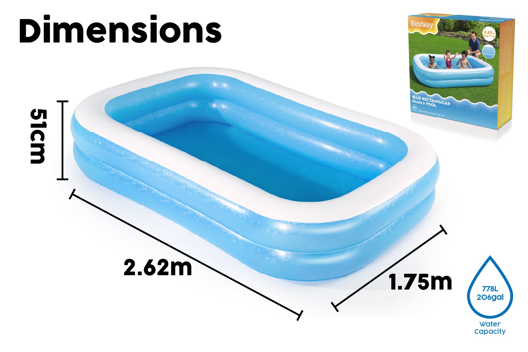 large inflatable family pool