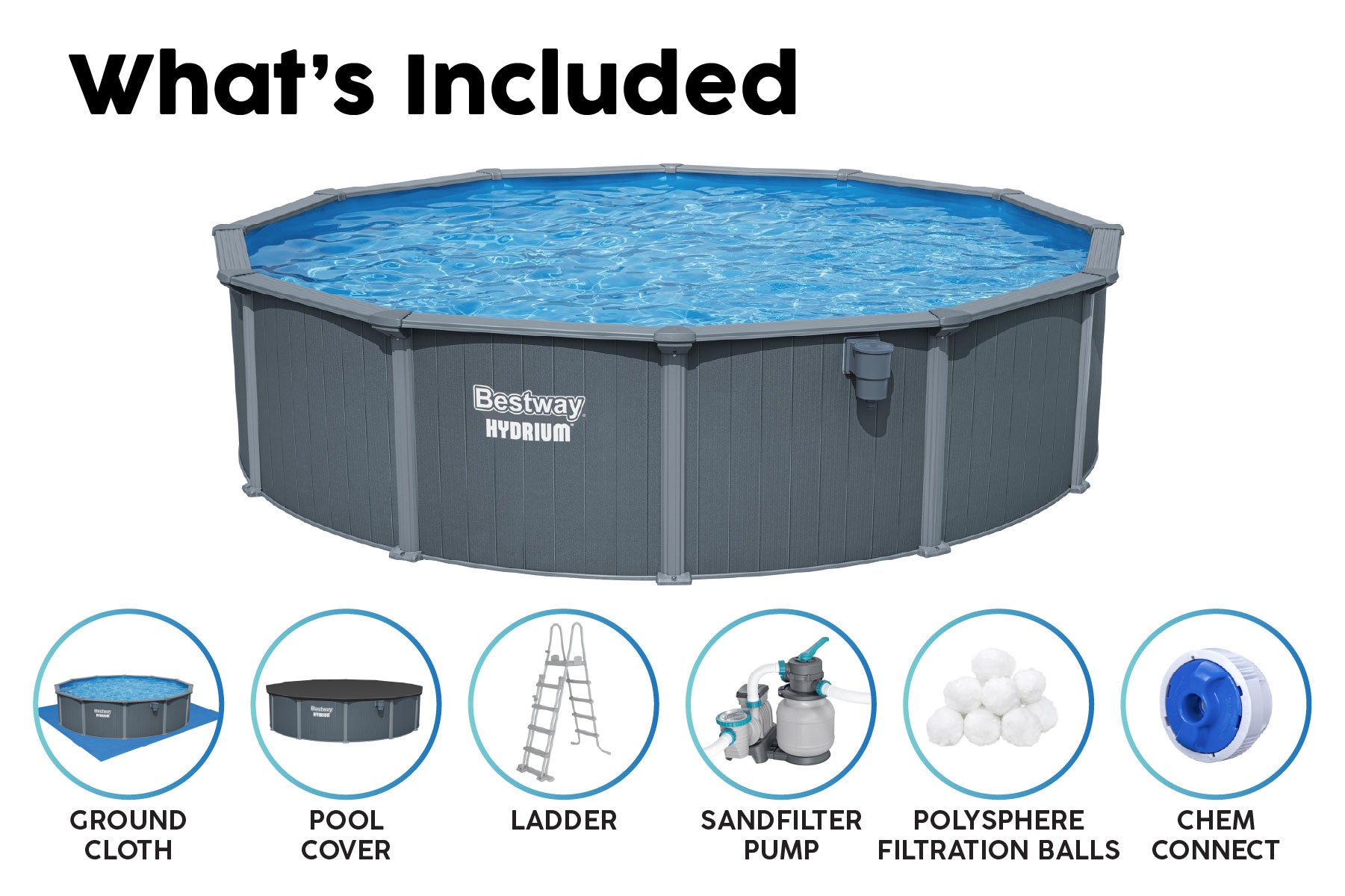 hydrium above ground pool with complete package