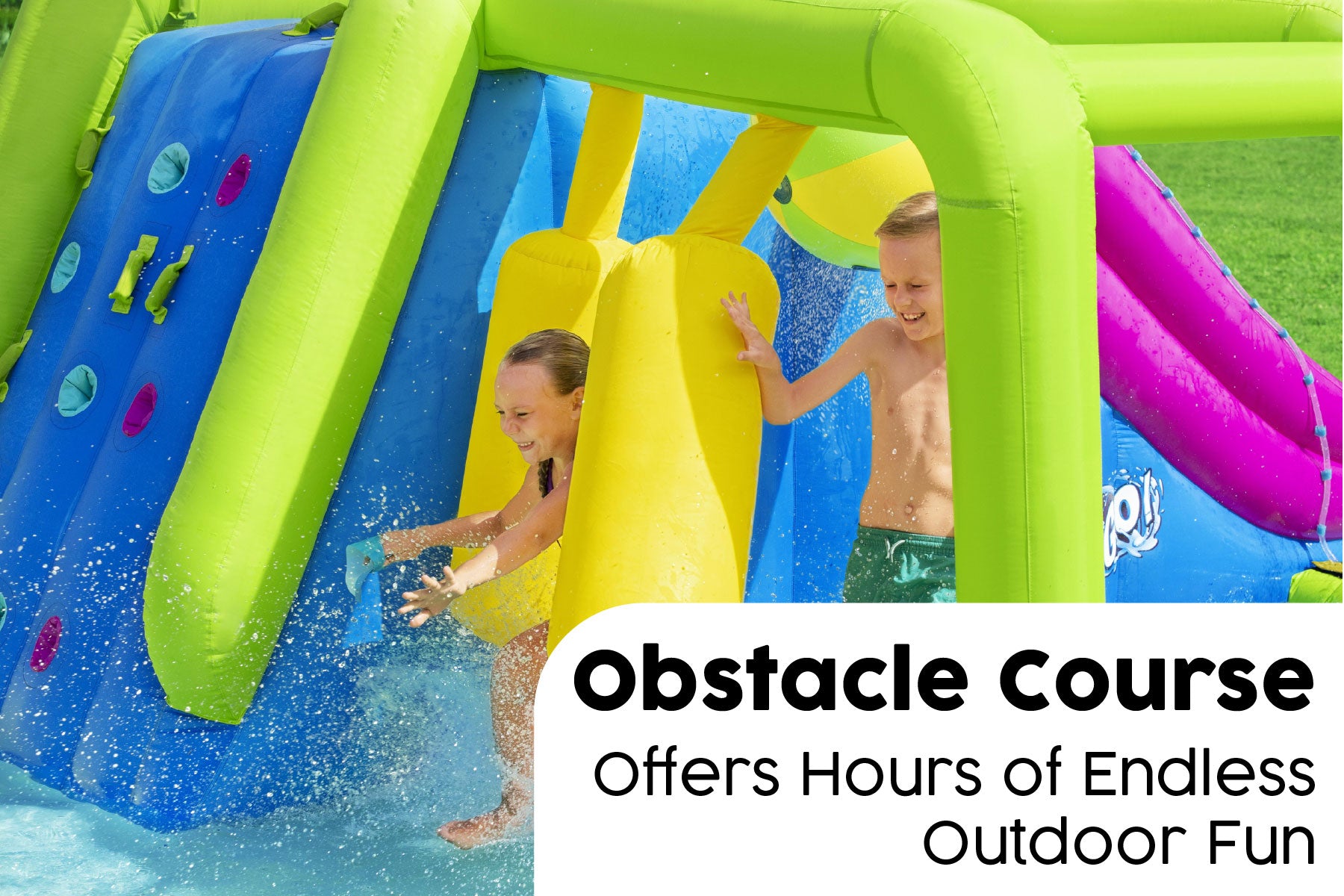 bestway water park with obstacle course for kids