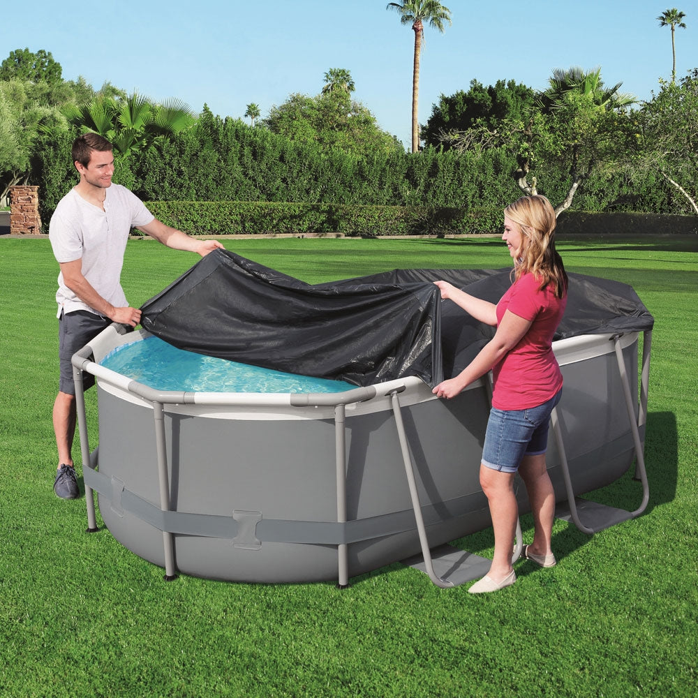 9ft 10inch Oval Pool Cover for Power Steel Above Ground Pools