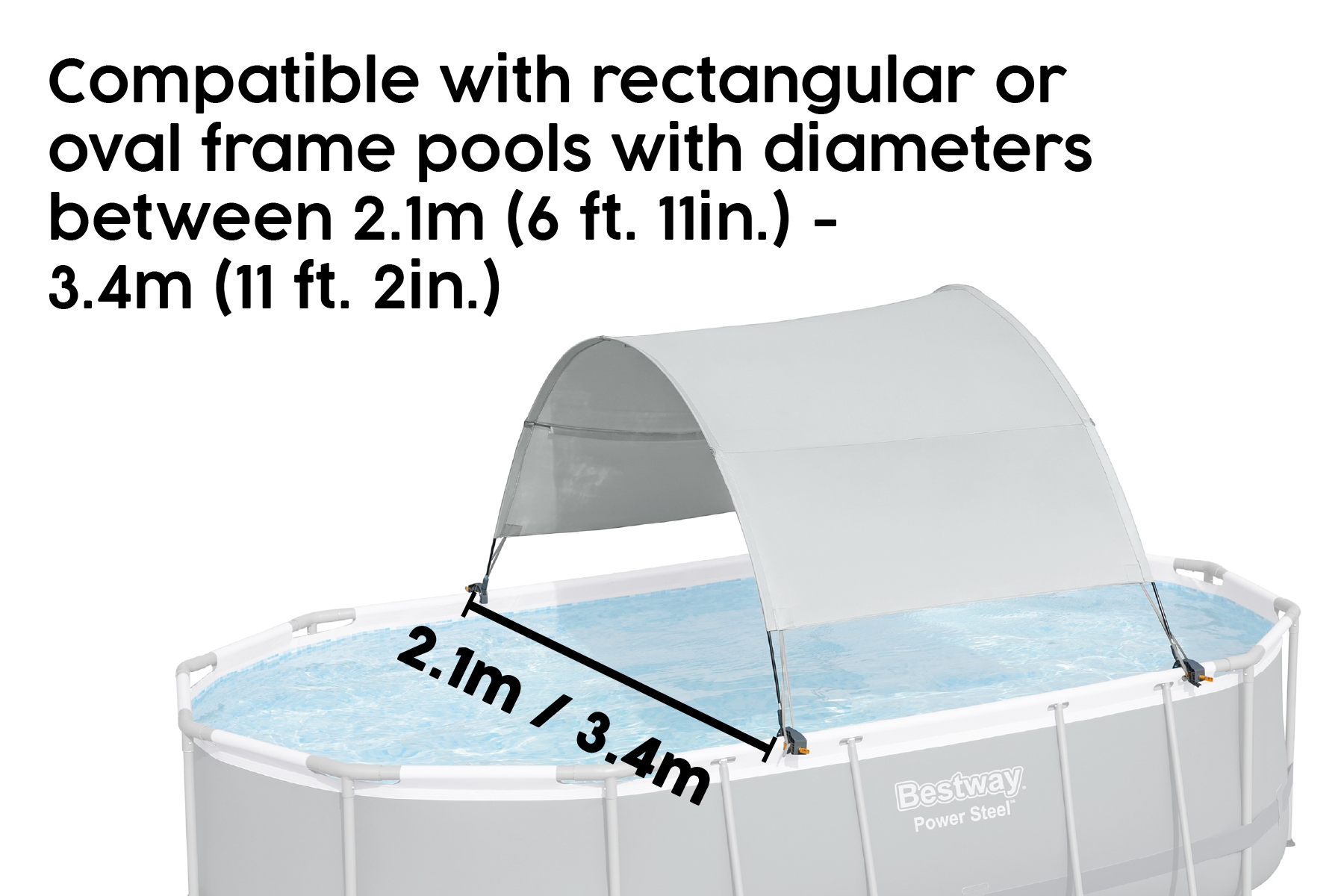 Pool Canopy for Above Ground Pool UPF 40+ Sun Protection