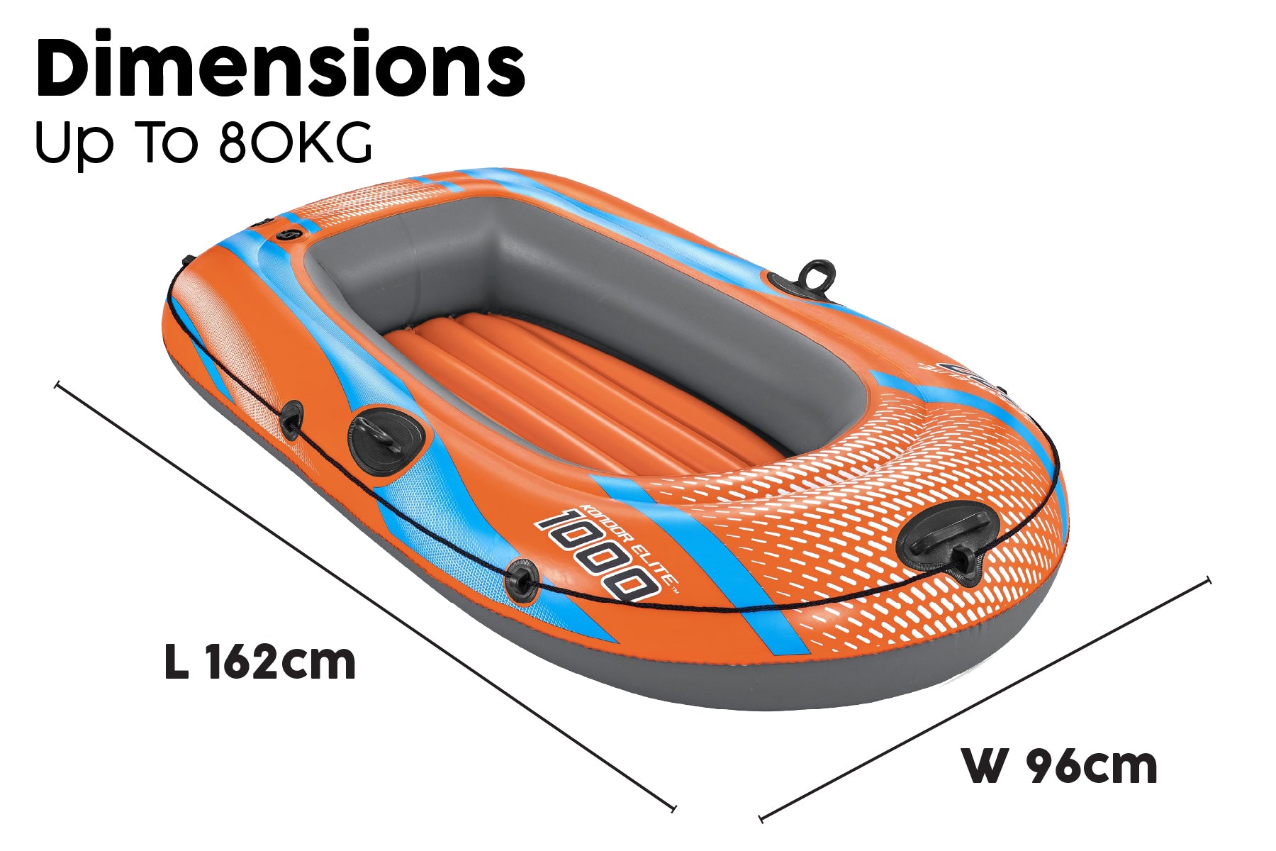1 Person Inflatable Boat Set Kondor Elite 1000