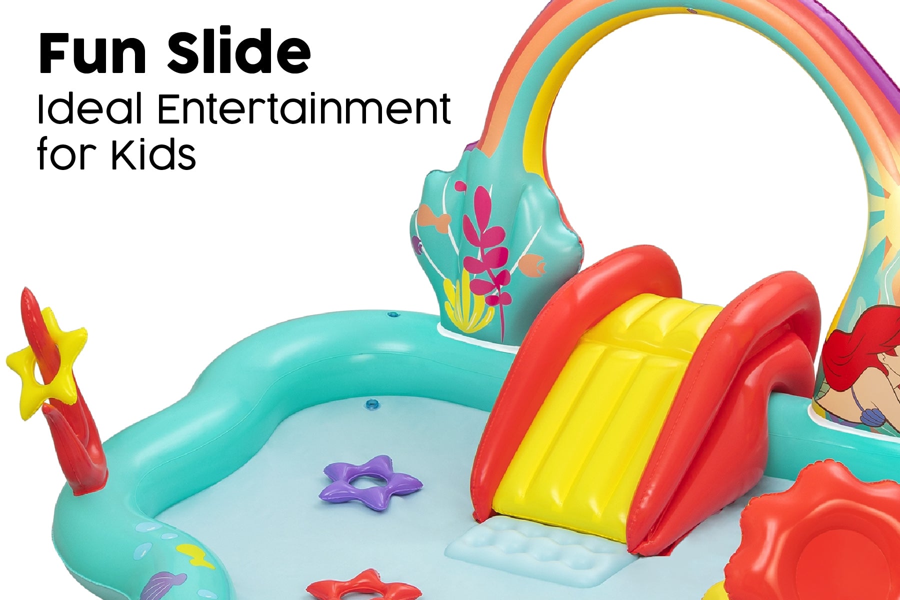 Little Mermaid Kids Inflatable Paddling Pool with Play Centre