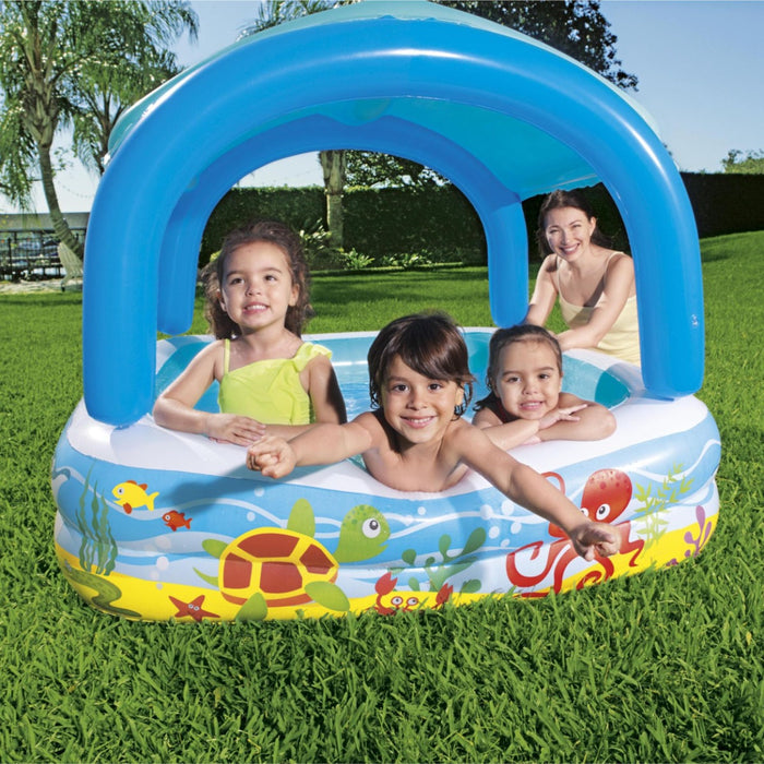 Kids Inflatable Paddling Pool, with Canopy - 58"