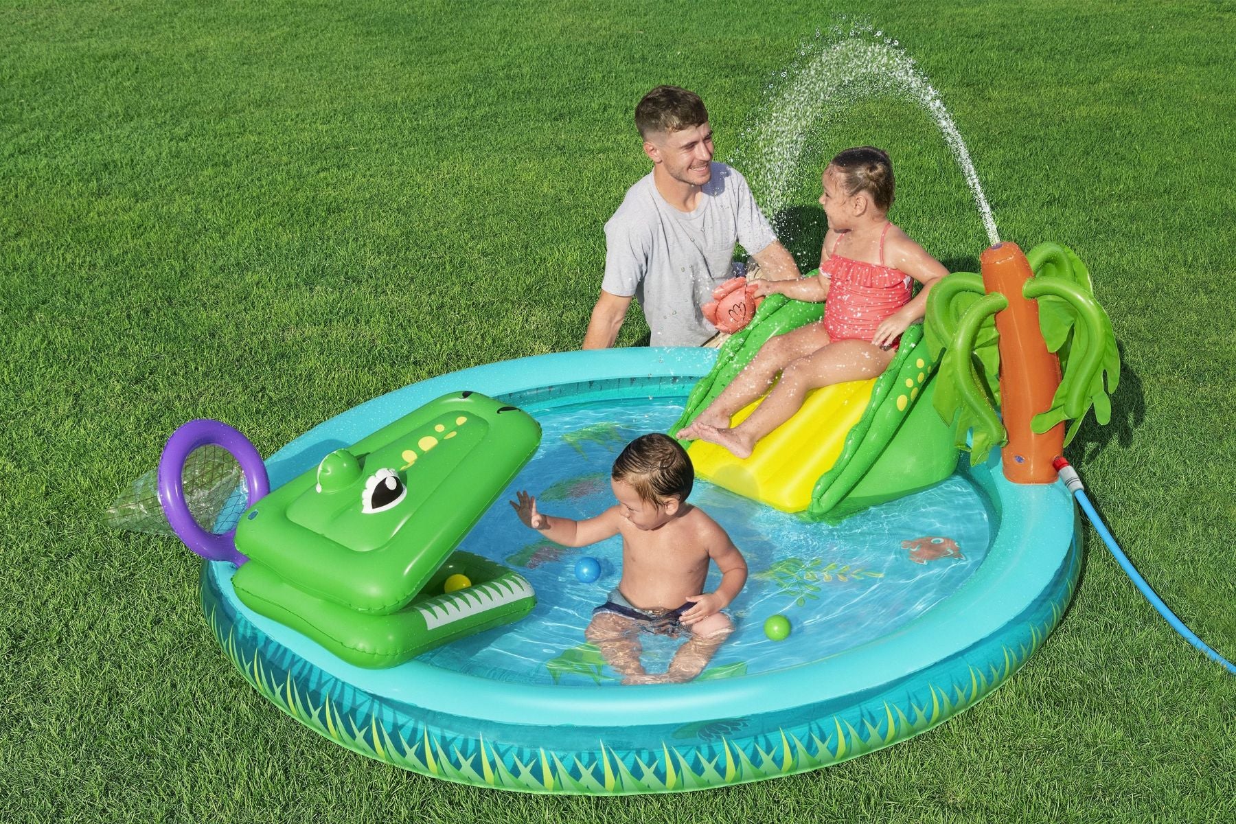 Crocodile Cove Inflatable Paddling Pool with Play Centre