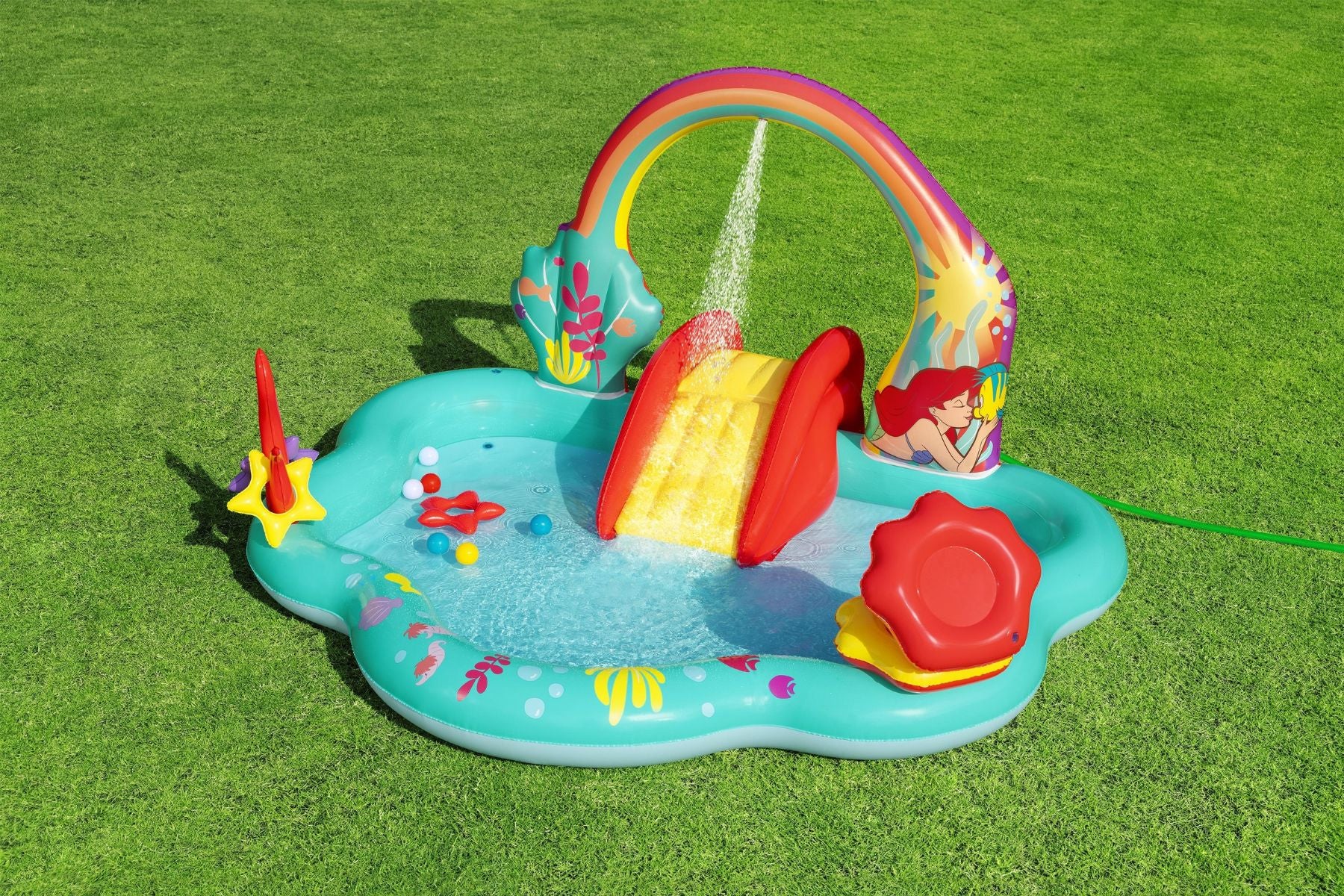 Little Mermaid Kids Inflatable Paddling Pool with Play Centre