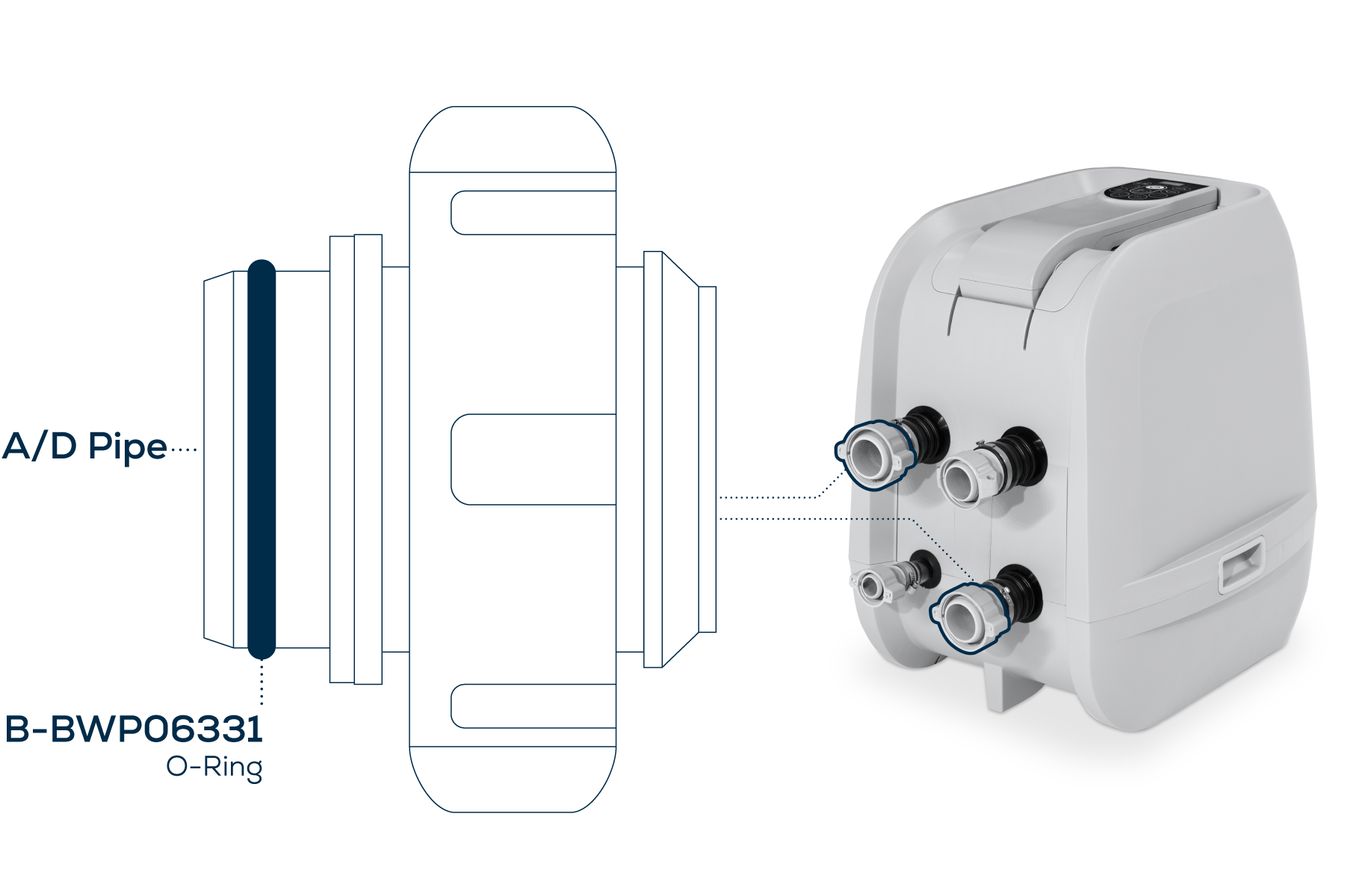 O-Ring for Water Inlet - HydroJet A/D Pipe