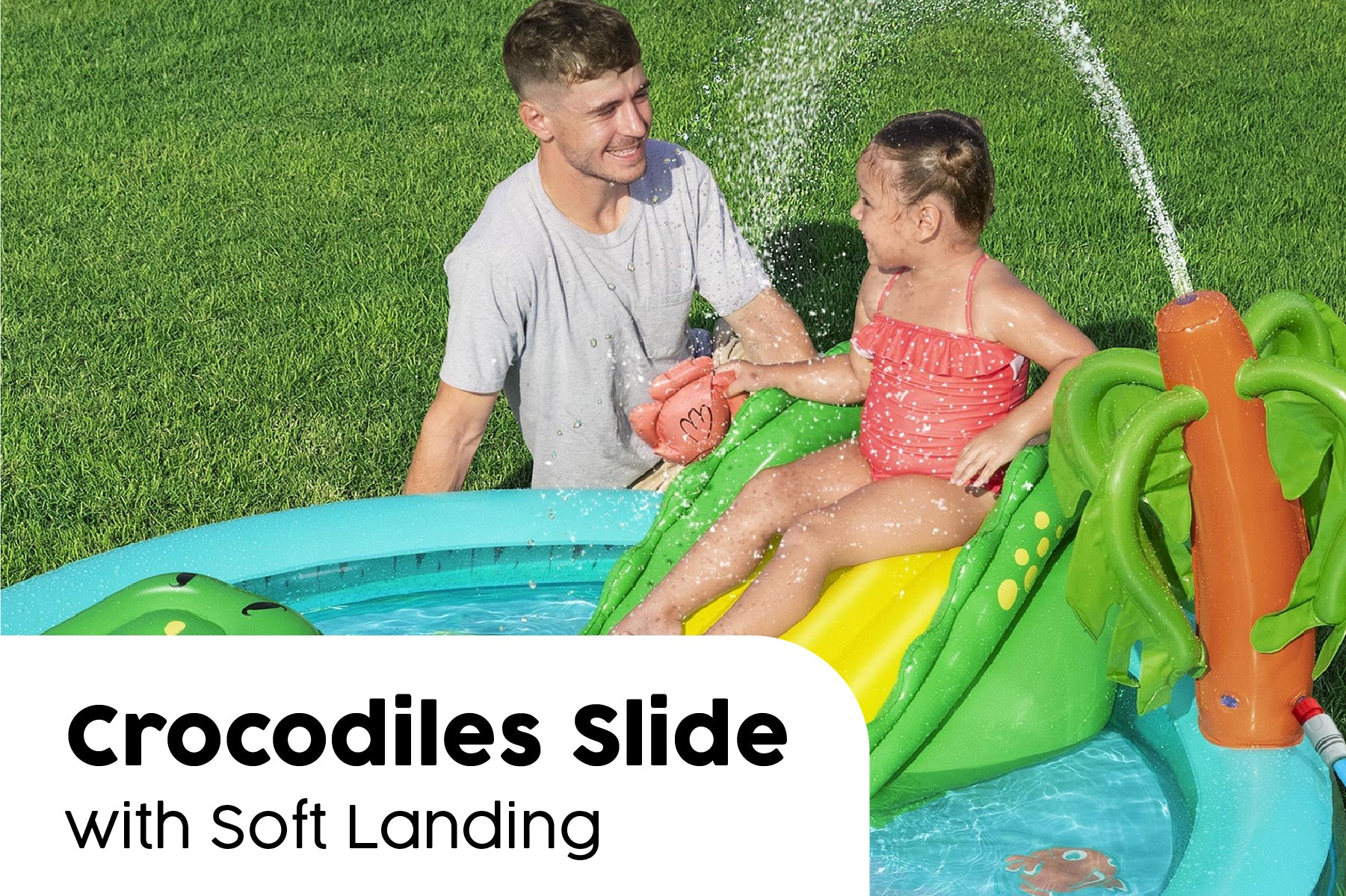 Crocodile Cove Inflatable Paddling Pool with Play Centre