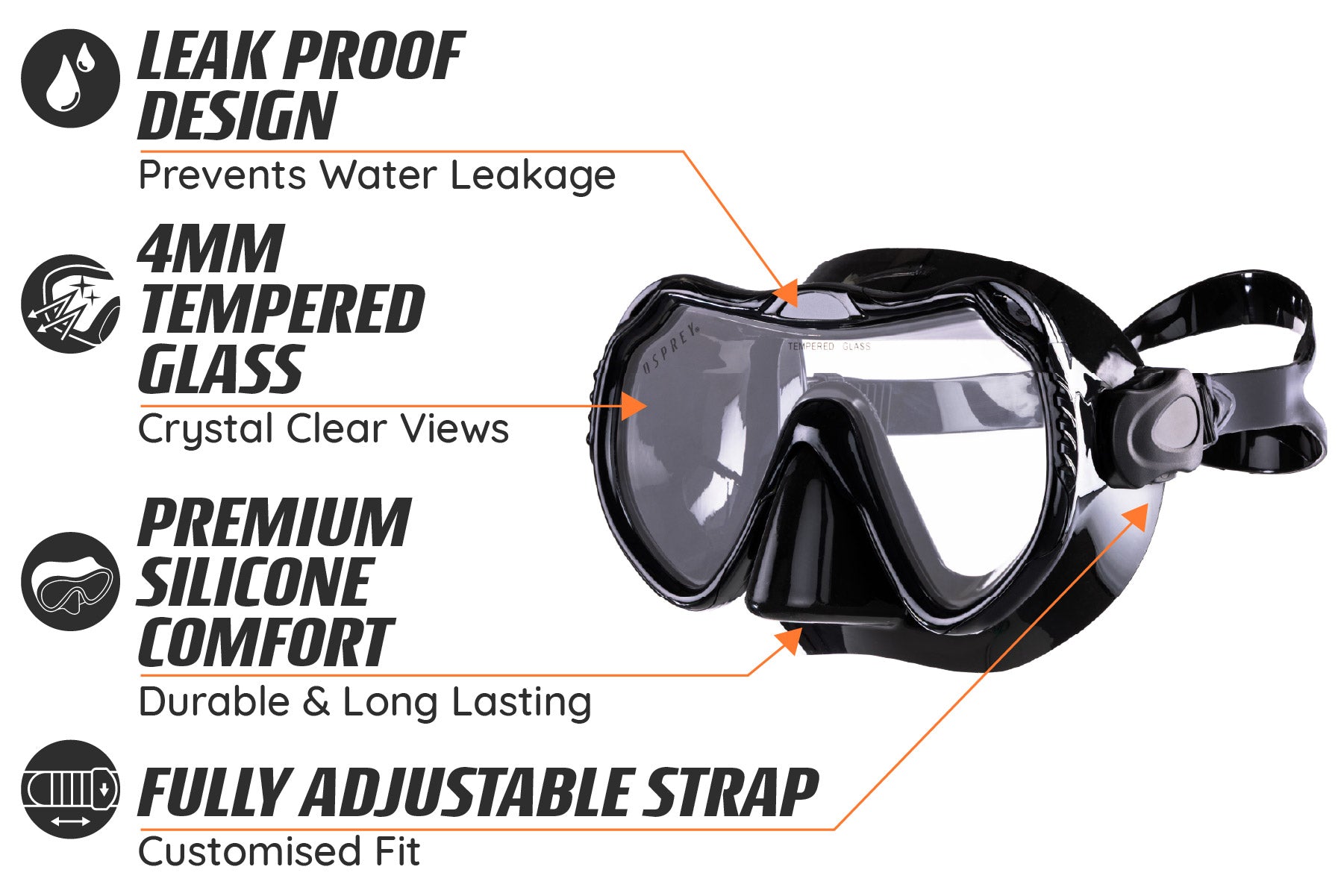 leak proof snorkel swimming mask