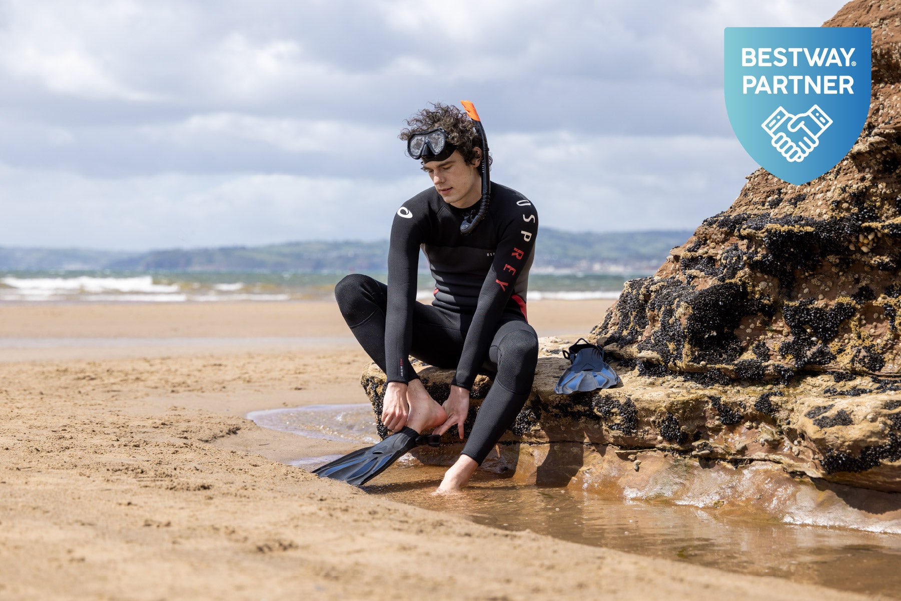 swim mask with flippers