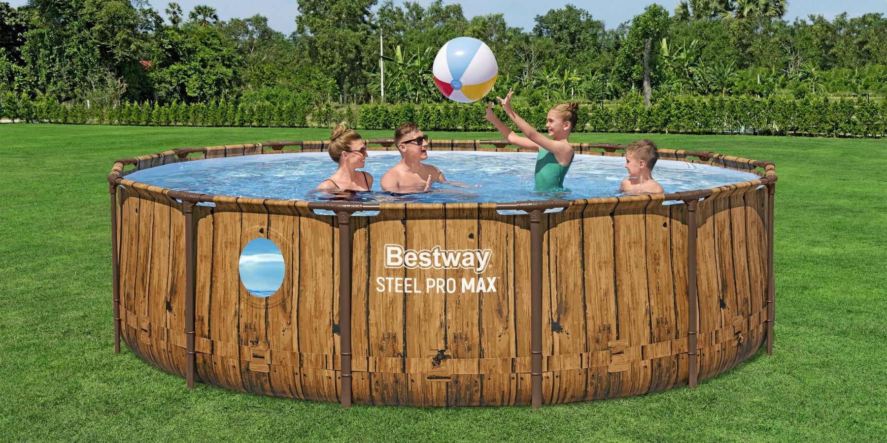 above ground pool with window
