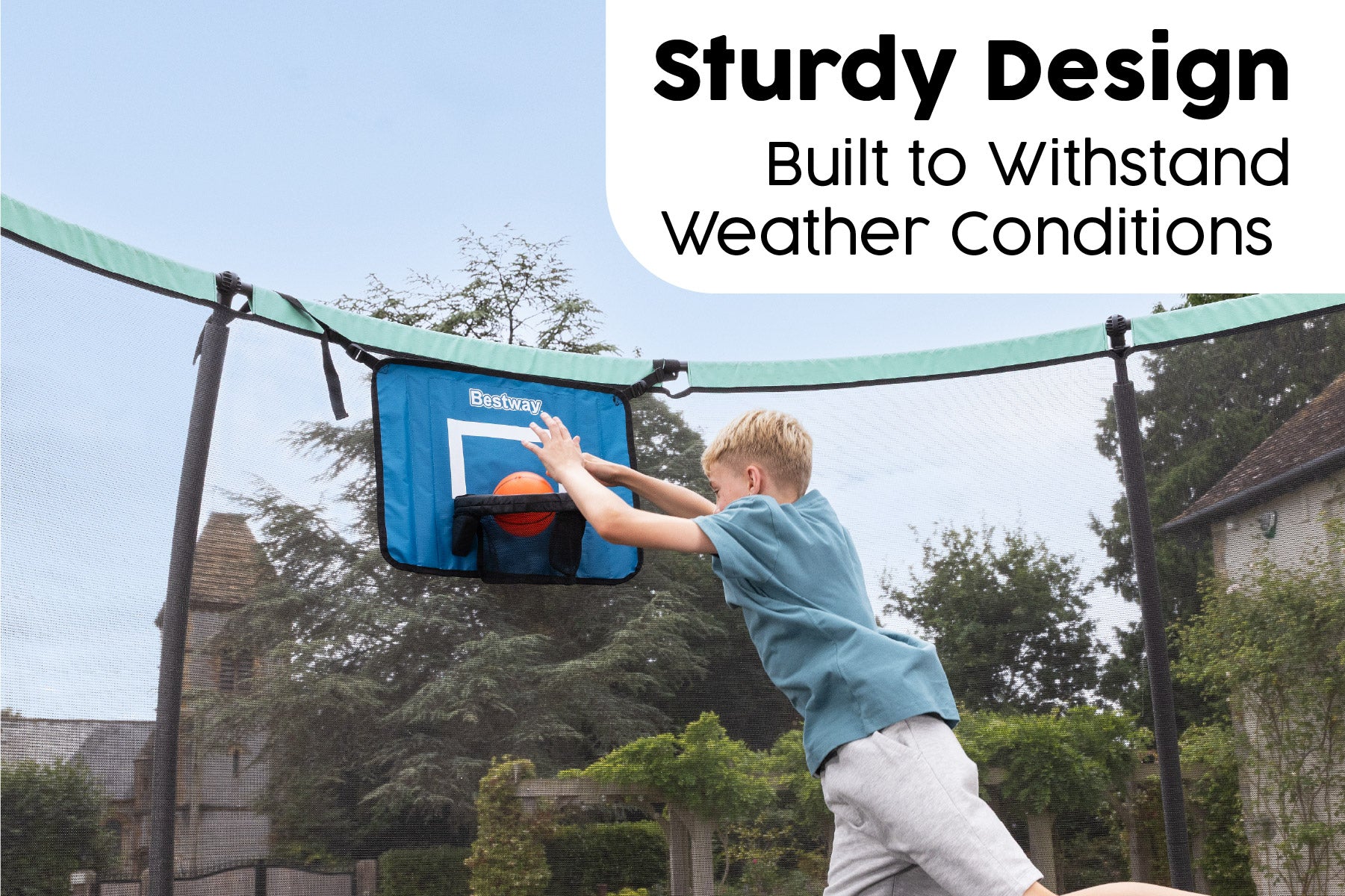 trampoline basketball net for kids