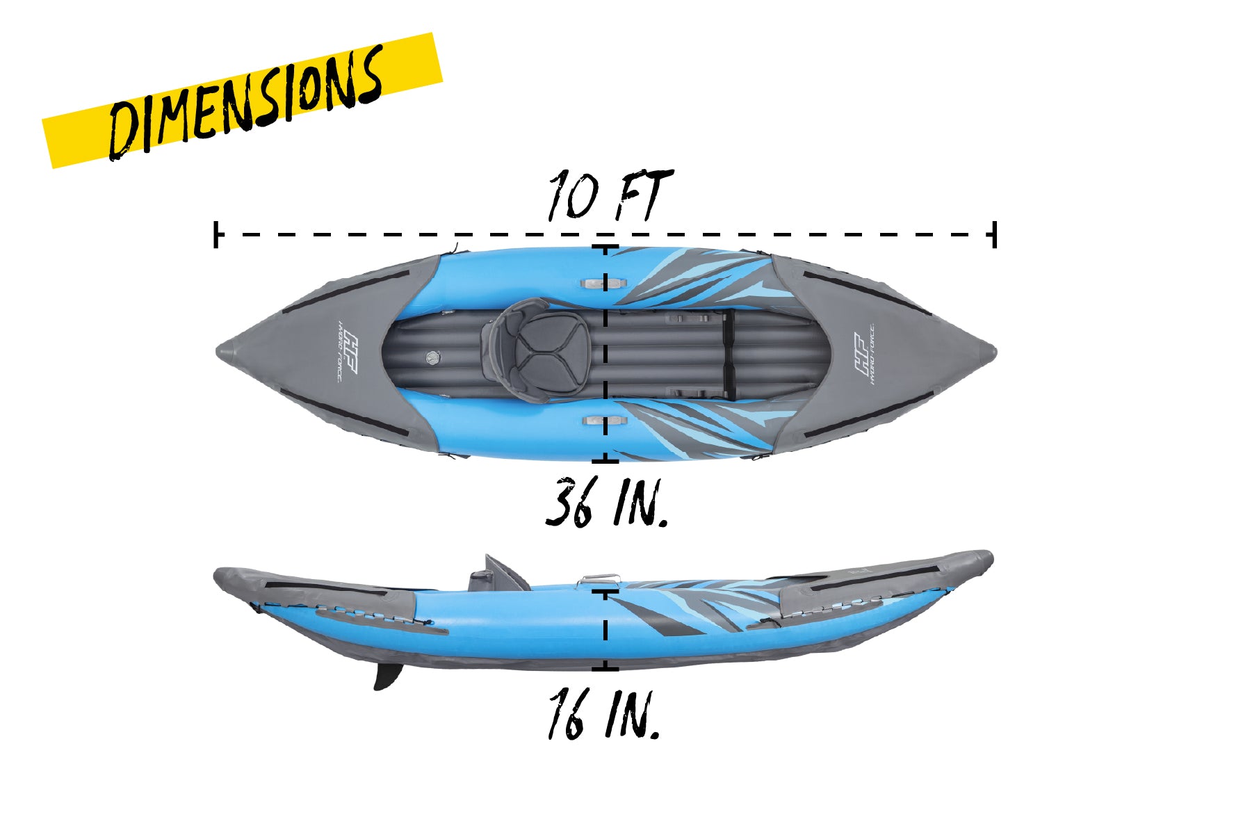 Hydro-Force 1 Person Inflatable Kayak Complete Set - Surge Elite