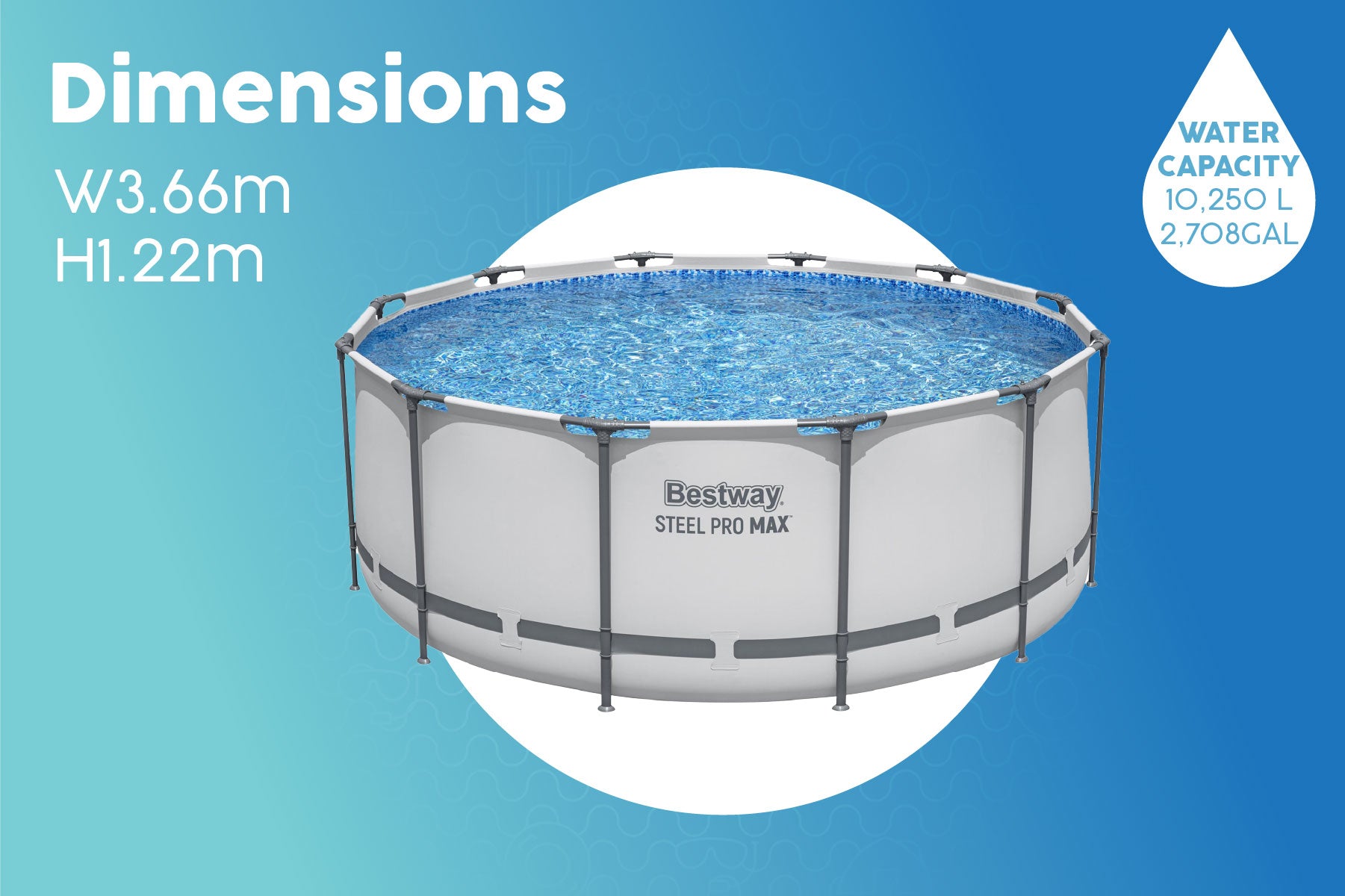 12' above ground pool bestway