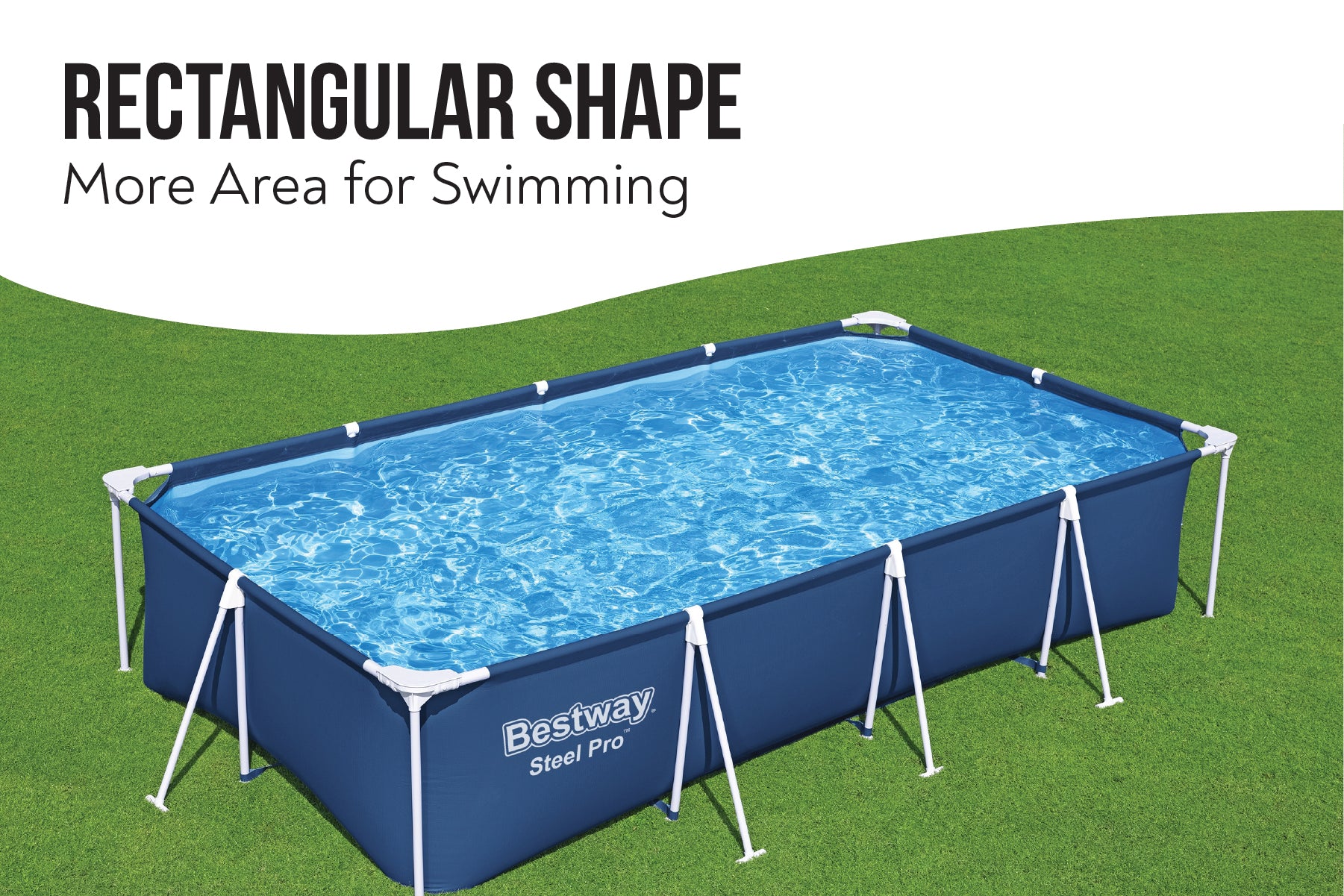 13.1ft x 6.11ft x 32in Navy Blue Rectangle Steel Pro Above Ground Pool Set