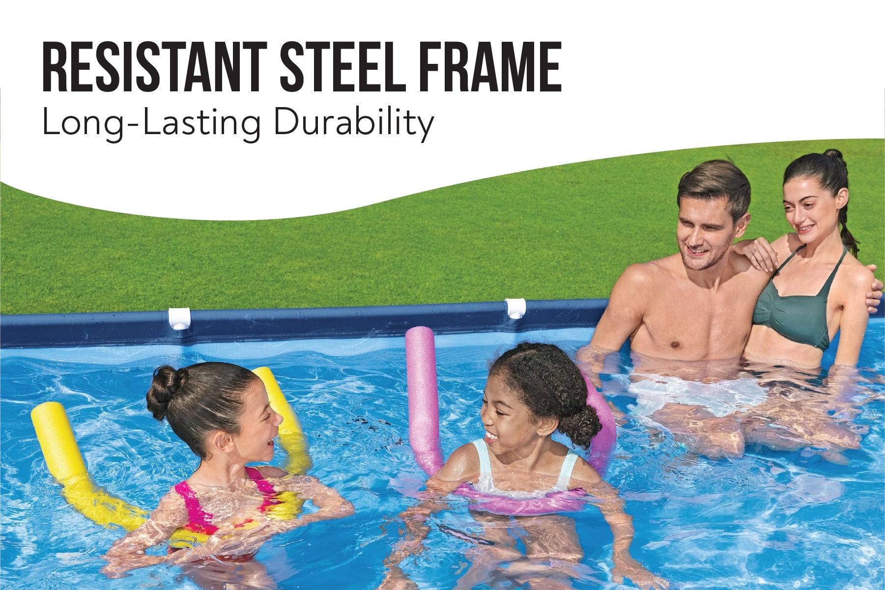 13.1ft x 6.11ft x 32in Navy Blue Rectangle Steel Pro Above Ground Pool Set