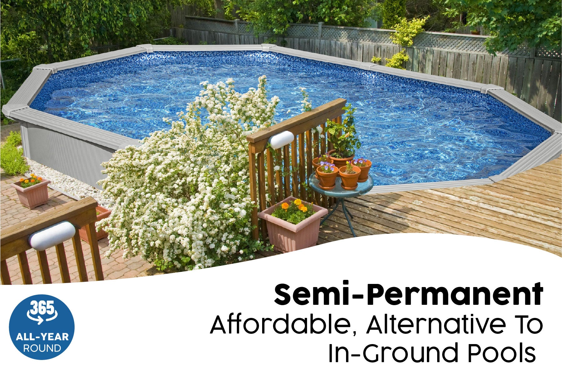 16ft semi-permanent above ground pool 