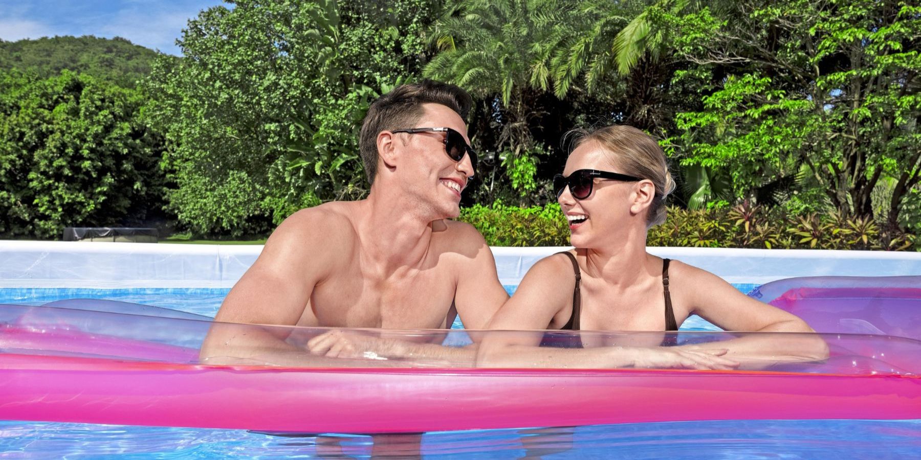 oval frame shaped swimming pool