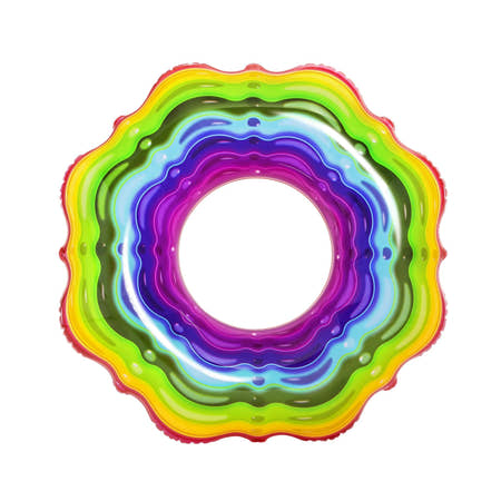 Inflatable Rainbow Ribbon Swim Ring Pool Float