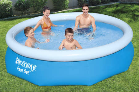 10ft x 30in Blue Round Fast Set Inflatable Above Ground Pool Set