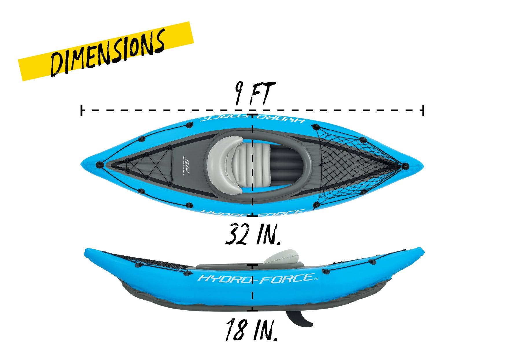 Hydro-Force 1 Person Inflatable Kayak Set - Cove Champion - Outlet