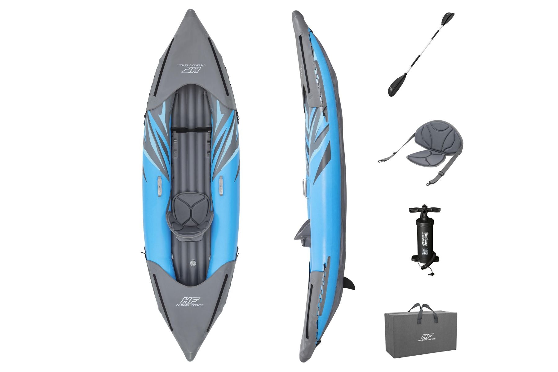 Hydro-Force 1 Person Inflatable Kayak Complete Set - Surge Elite