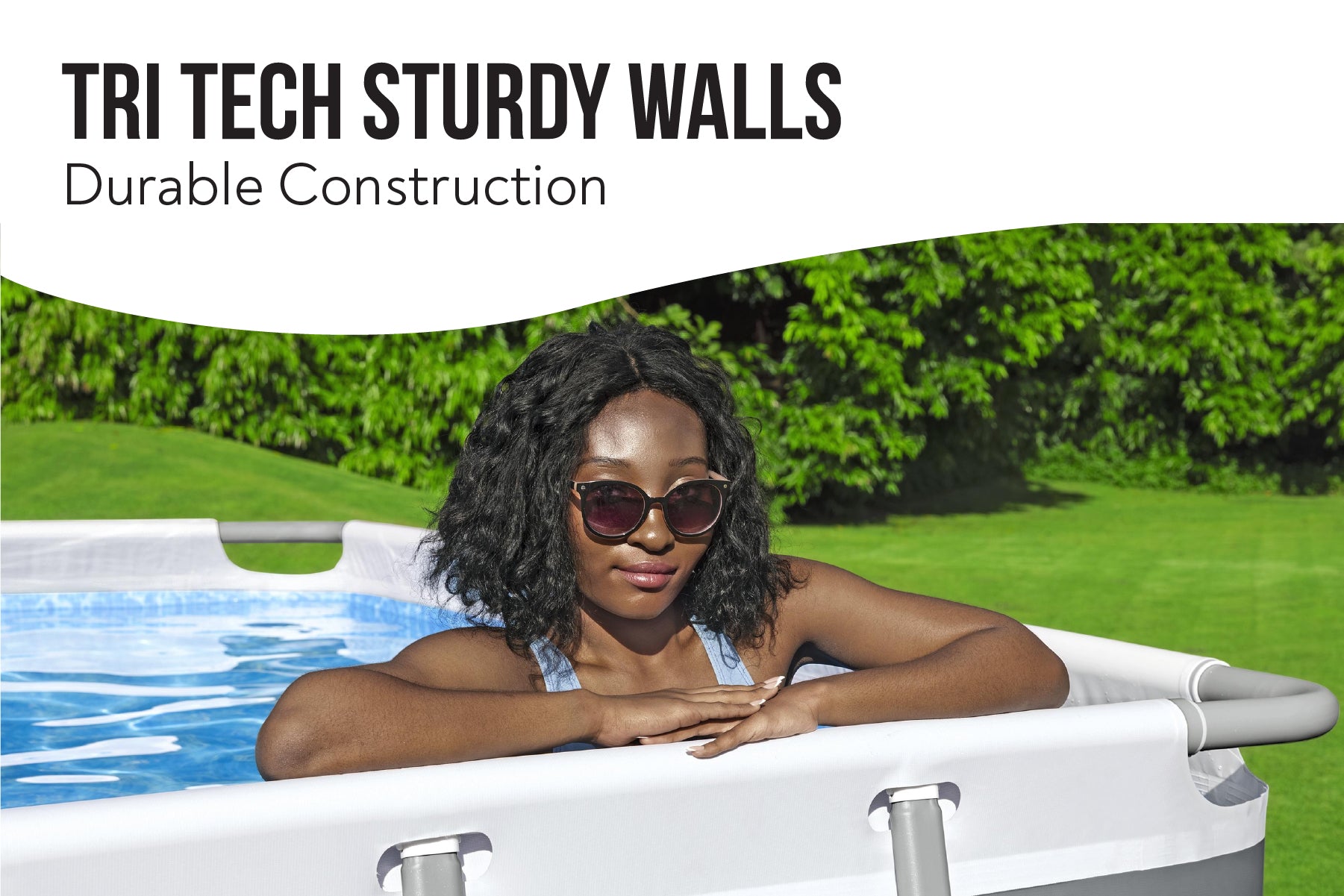 24ft x 12ft x 52in Dark Grey Rectangle Power Steel Above Ground Pool Set
