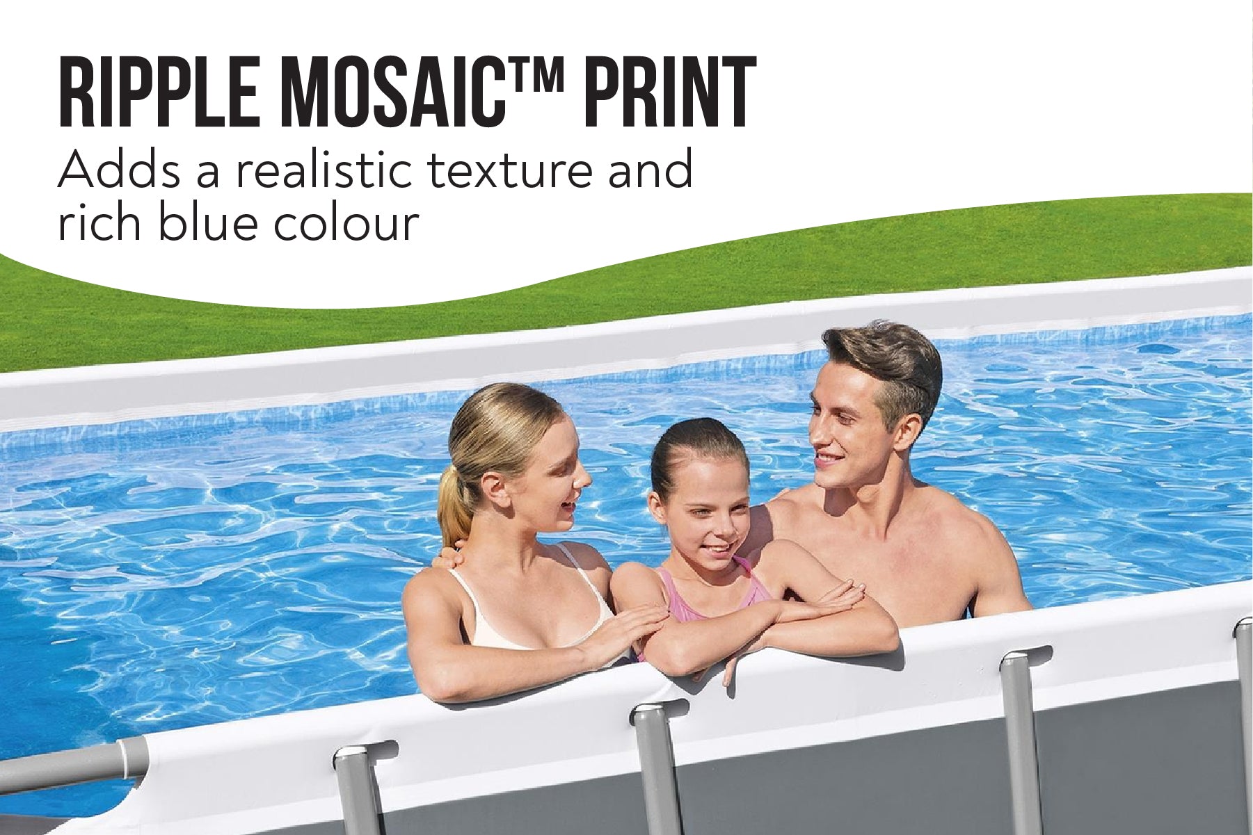 24ft x 12ft x 52in Dark Grey Rectangle Power Steel Above Ground Pool Set